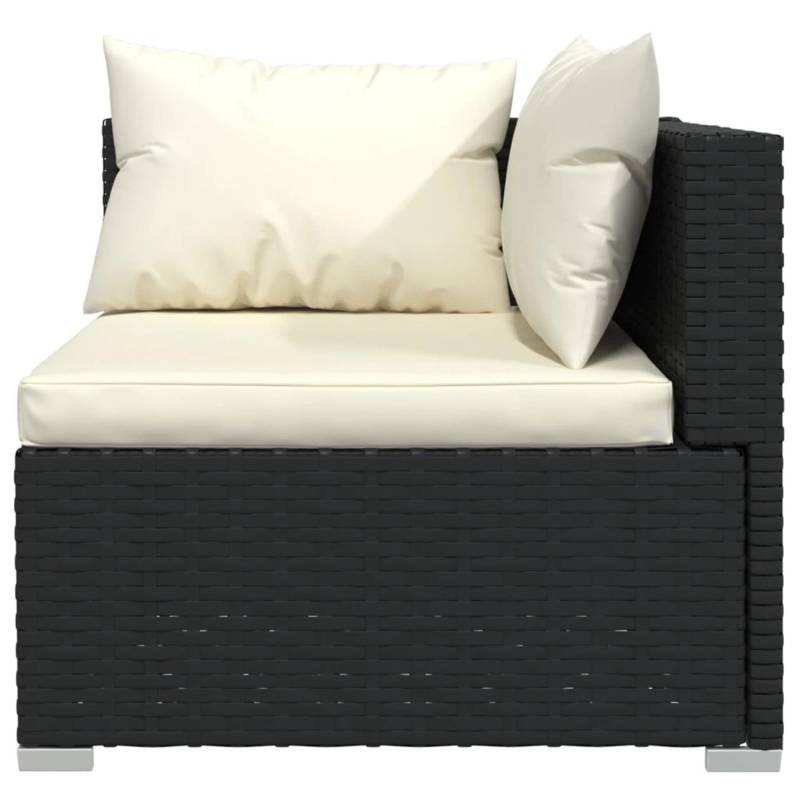vidaXL 6-tlg Garten-Lounge-Set mit Kissen Poly Rattan Schwarz Modell 36 von VIDAXL