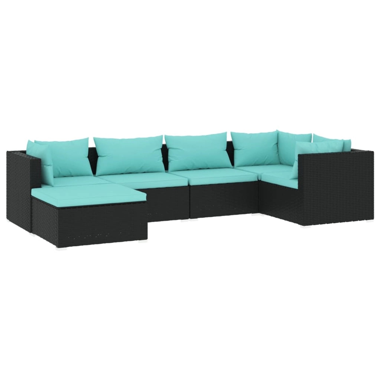 vidaXL 6-tlg Garten-Lounge-Set mit Kissen Poly Rattan Schwarz Modell 41 vidaXL 6-tlg Garten-Lounge-Set mit Kissen Poly Rattan Schwarz Modell 41 von VIDAXL