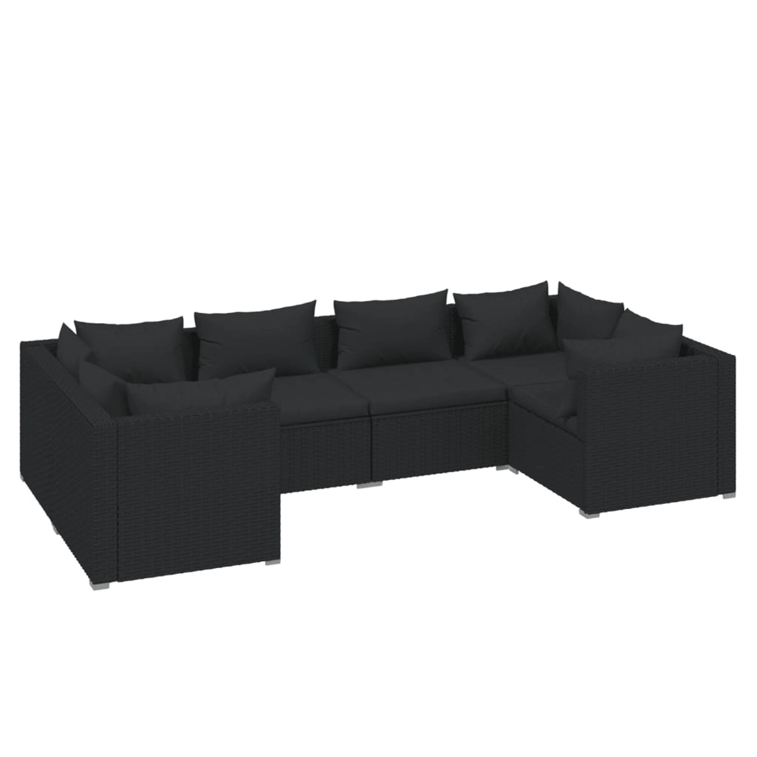 vidaXL 6-tlg Garten-Lounge-Set mit Kissen Poly Rattan Schwarz Modell 46 vidaXL 6-tlg Garten-Lounge-Set mit Kissen Poly Rattan Schwarz Modell 46 von VIDAXL
