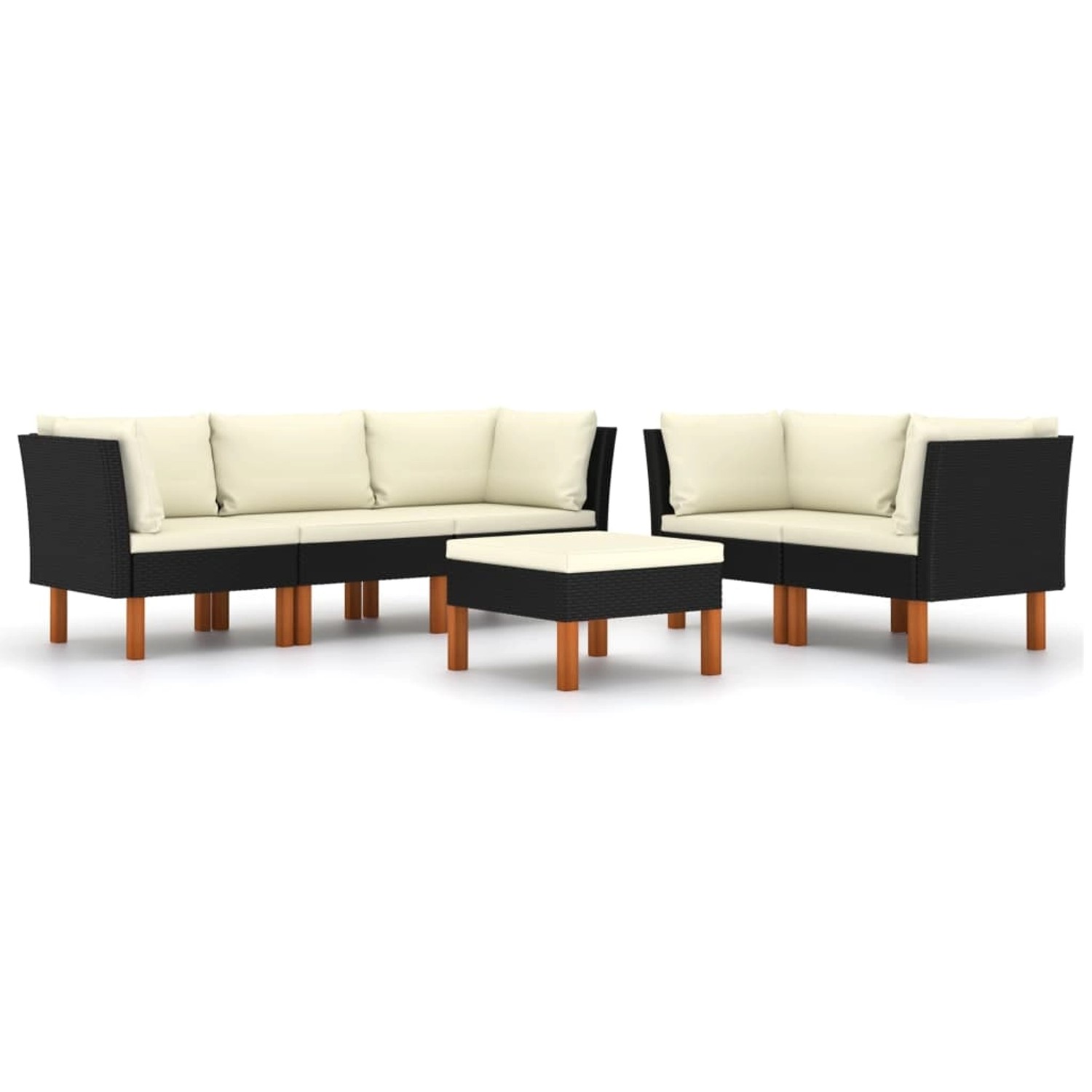 vidaXL 6-tlg Garten-Lounge-Set mit Kissen Poly Rattan Schwarz Modell 5 vidaXL 6-tlg Garten-Lounge-Set mit Kissen Poly Rattan Schwarz Modell 5 von VIDAXL