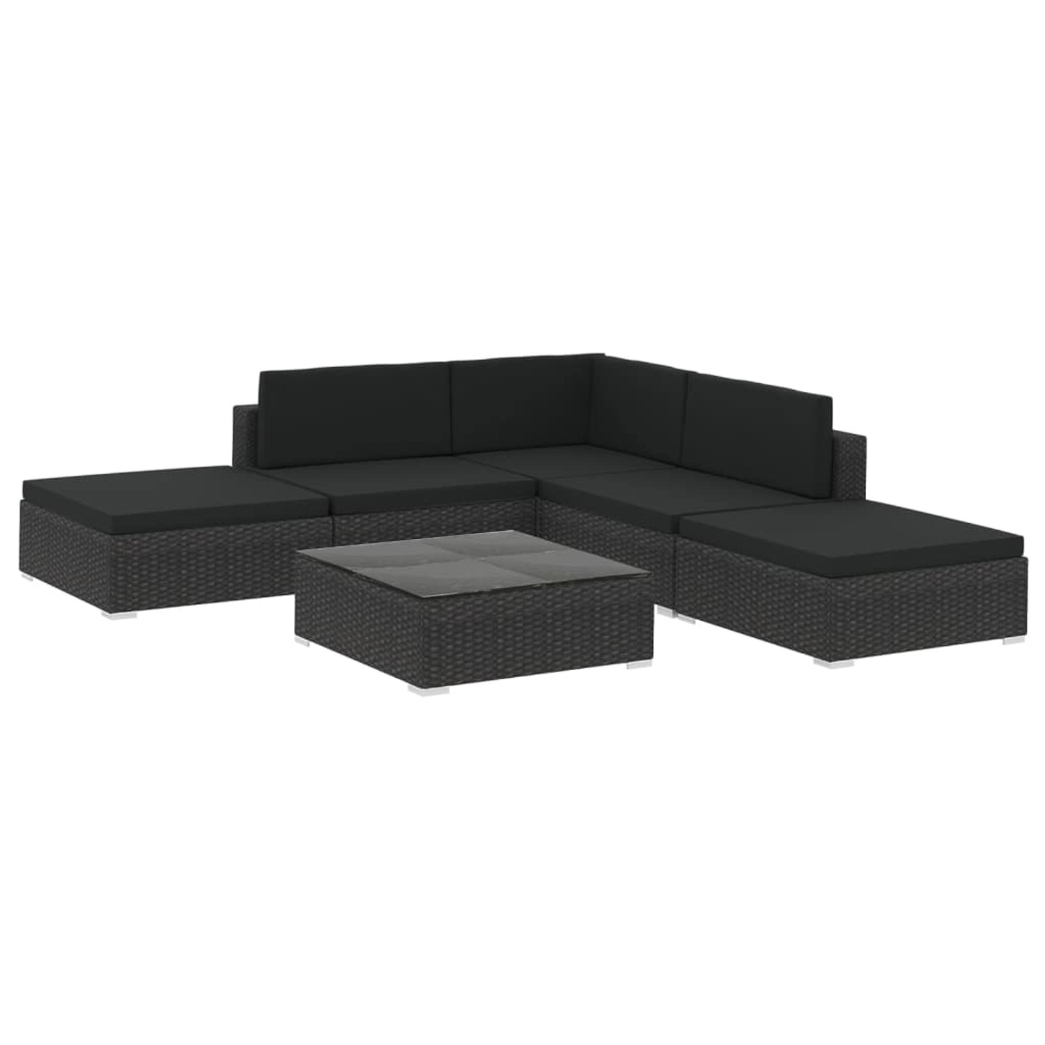 vidaXL 6-tlg Garten-Lounge-Set mit Kissen Poly Rattan Schwarz Modell 67 vidaXL 6-tlg Garten-Lounge-Set mit Kissen Poly Rattan Schwarz Modell 67 von VIDAXL