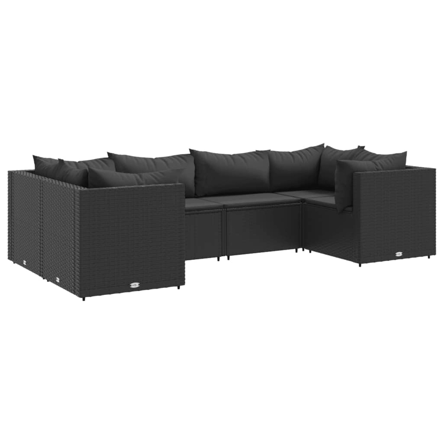 vidaXL 6-tlg Garten-Lounge-Set mit Kissen Schwarz Poly Rattan Modell 21 vidaXL 6-tlg Garten-Lounge-Set mit Kissen Schwarz Poly Rattan Modell 21 von VIDAXL