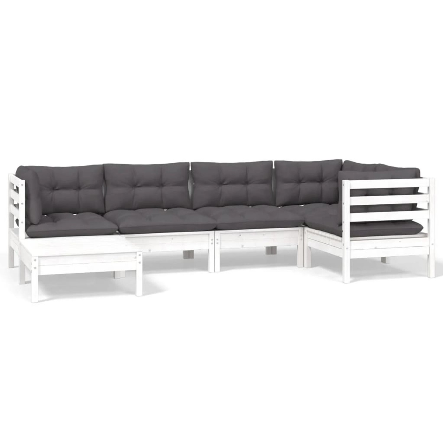 vidaXL 6-tlg Garten-Lounge-Set mit Kissen Weiß Kiefer Massivholz Modell 3 vidaXL 6-tlg Garten-Lounge-Set mit Kissen Weiß Kiefer Massivholz Modell 3 von VIDAXL