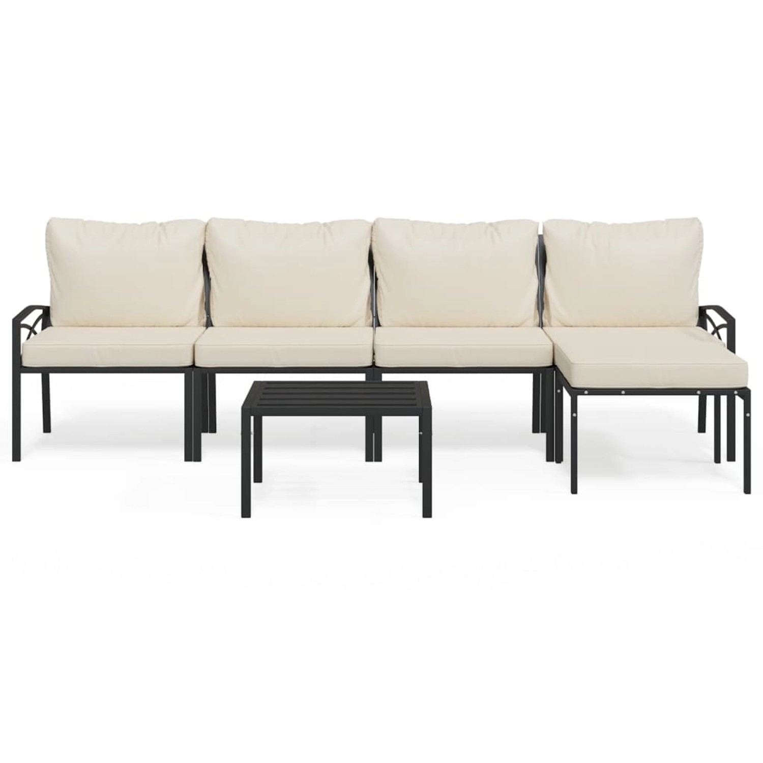 vidaXL 6-tlg Garten-Lounge-Set mit Sandfarbigen Kissen Stahl Modell 2 vidaXL 6-tlg Garten-Lounge-Set mit Sandfarbigen Kissen Stahl Modell 2 von VIDAXL