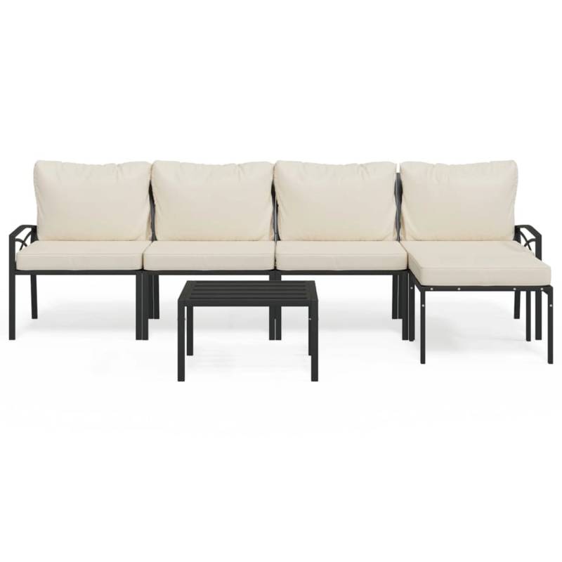 vidaXL 6-tlg Garten-Lounge-Set mit Sandfarbigen Kissen Stahl Modell 2 von VIDAXL