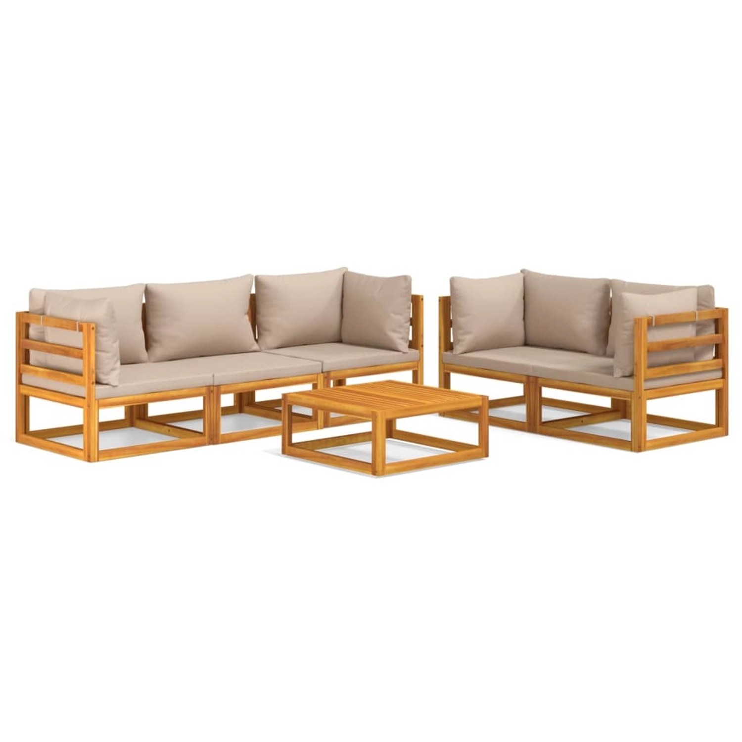 vidaXL 6-tlg Garten-Lounge-Set mit Taupe Kissen Massivholz Modell 3 vidaXL 6-tlg Garten-Lounge-Set mit Taupe Kissen Massivholz Modell 3 von VIDAXL