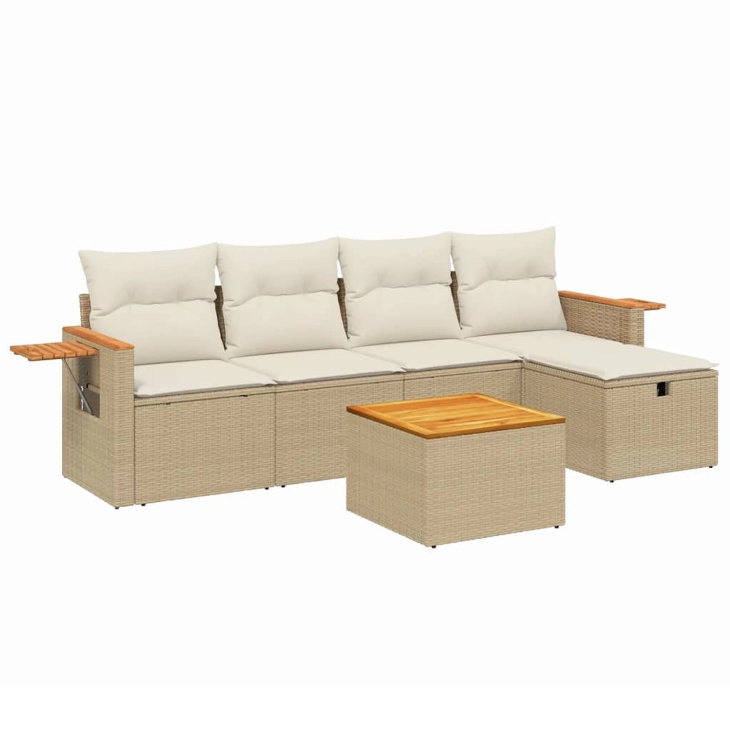 vidaXL 6-tlg Garten-Sofagarnitur mit Kissen Beige Poly Rattan Modell 140 vidaXL 6-tlg Garten-Sofagarnitur mit Kissen Beige Poly Rattan Modell 140 von VIDAXL