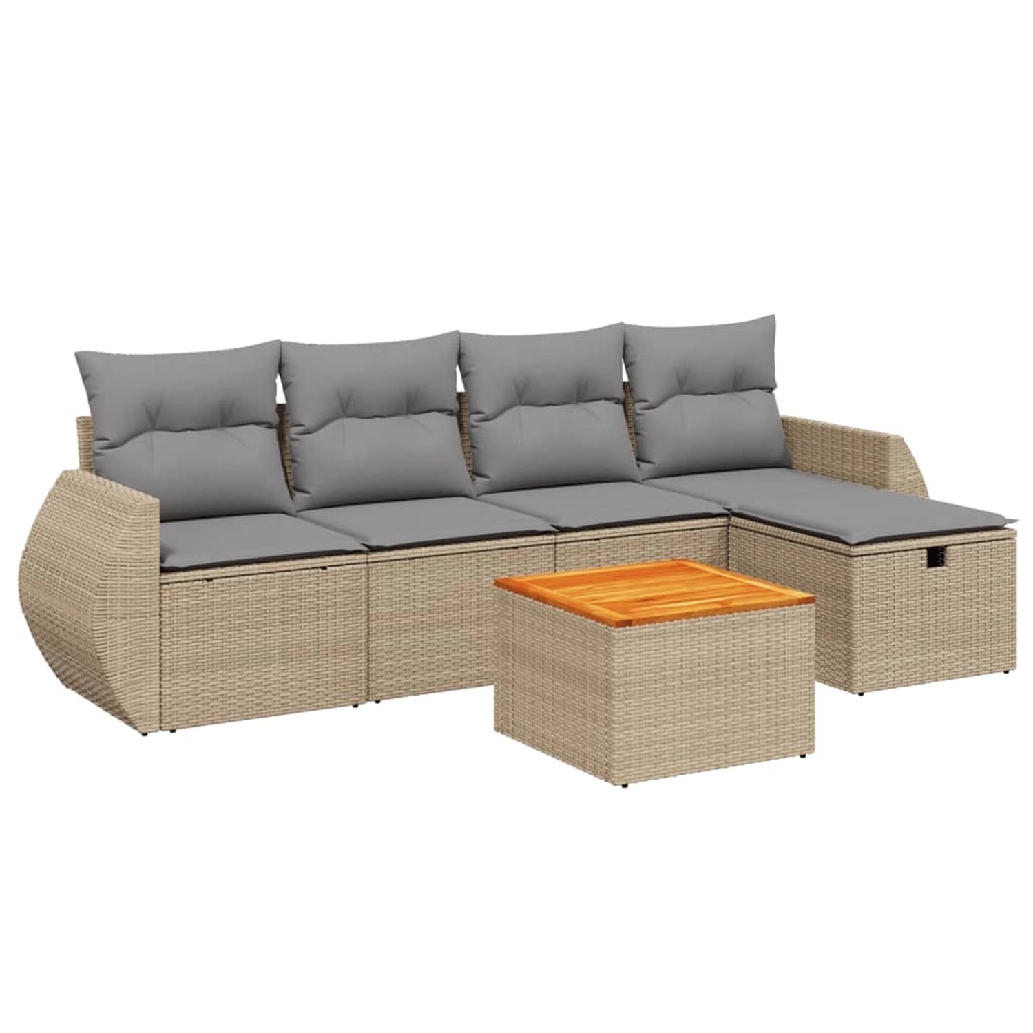 vidaXL 6-tlg Garten-Sofagarnitur mit Kissen Beige Poly Rattan Modell 212 vidaXL 6-tlg Garten-Sofagarnitur mit Kissen Beige Poly Rattan Modell 212 von VIDAXL