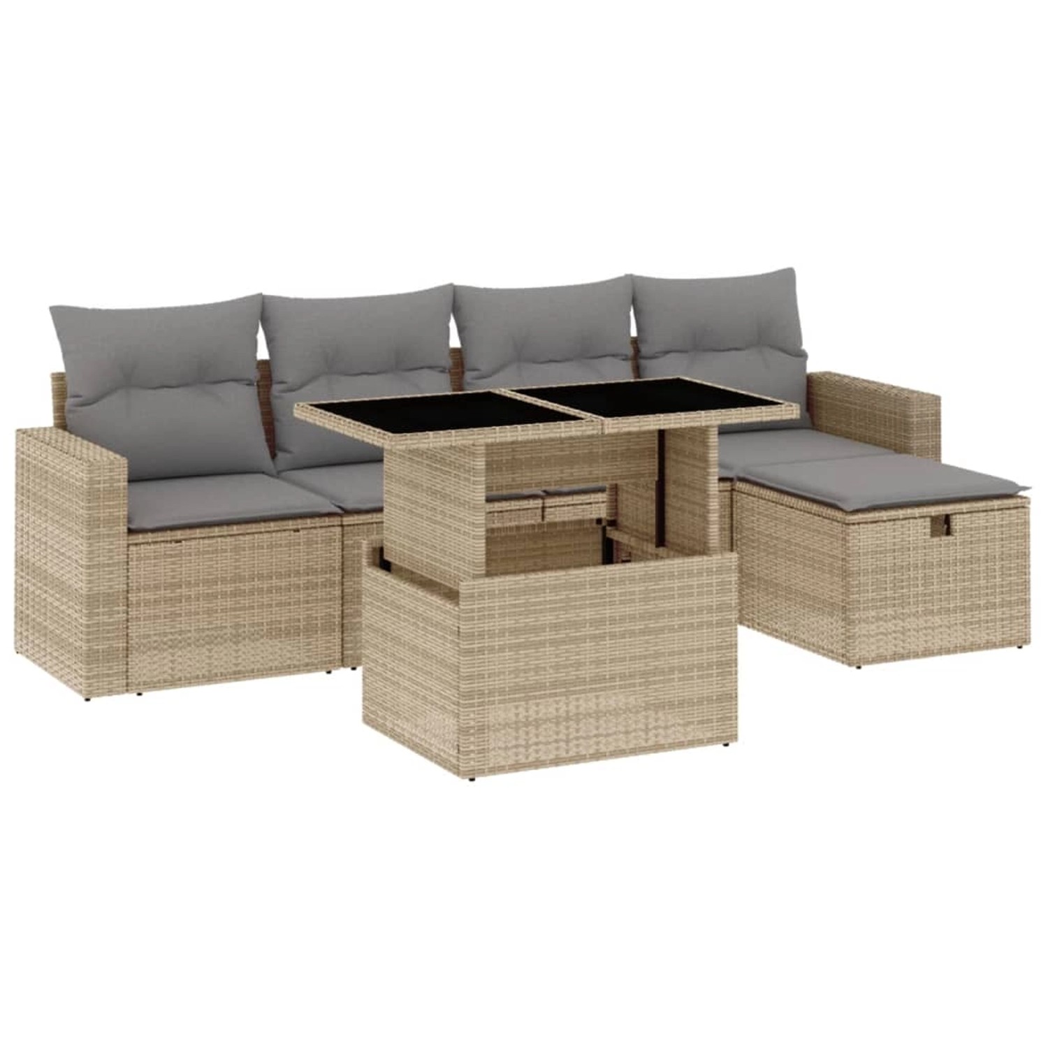 vidaXL 6-tlg Garten-Sofagarnitur mit Kissen Beige Poly Rattan Modell 336 vidaXL 6-tlg Garten-Sofagarnitur mit Kissen Beige Poly Rattan Modell 336 von VIDAXL