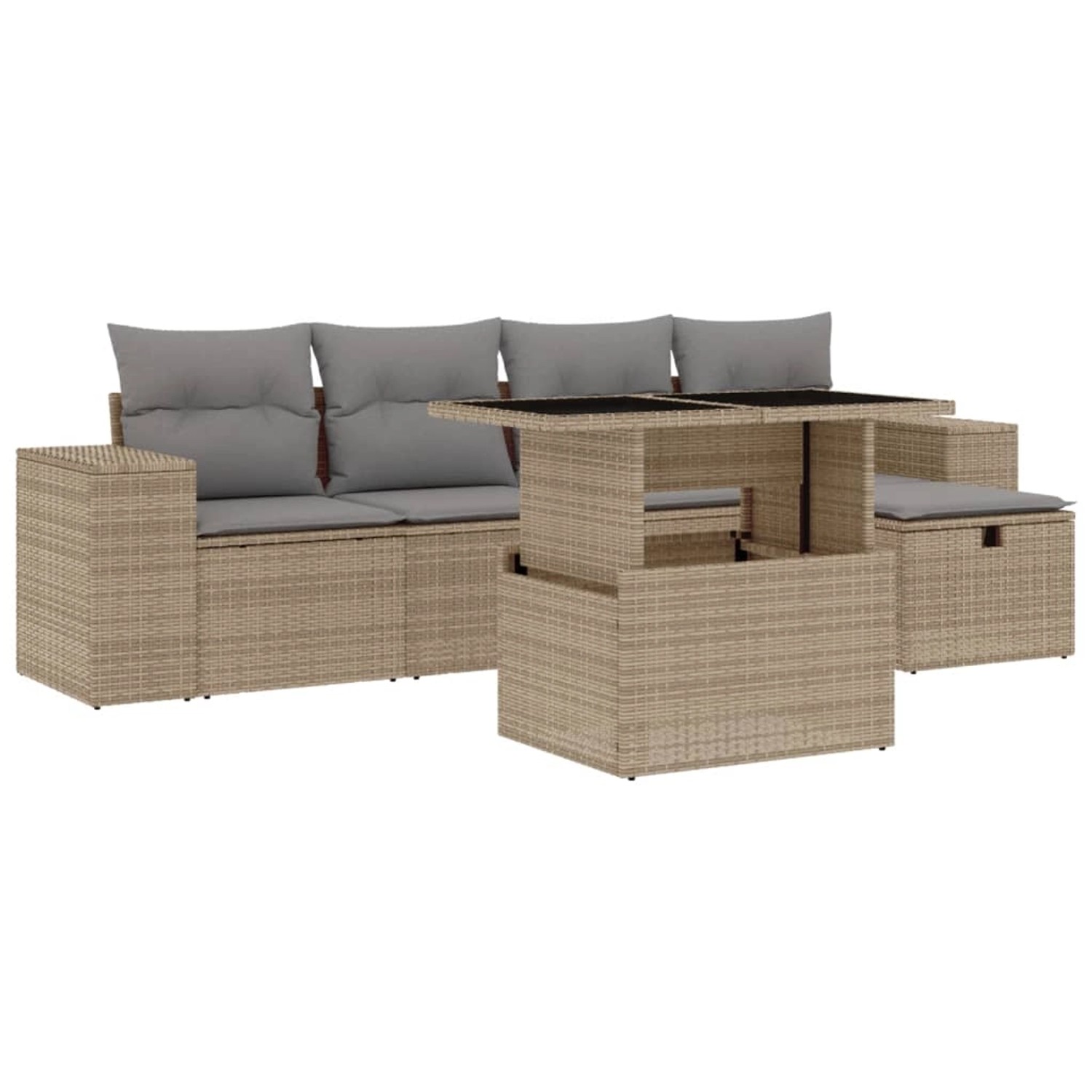 vidaXL 6-tlg Garten-Sofagarnitur mit Kissen Beige Poly Rattan Modell 376 vidaXL 6-tlg Garten-Sofagarnitur mit Kissen Beige Poly Rattan Modell 376 von VIDAXL