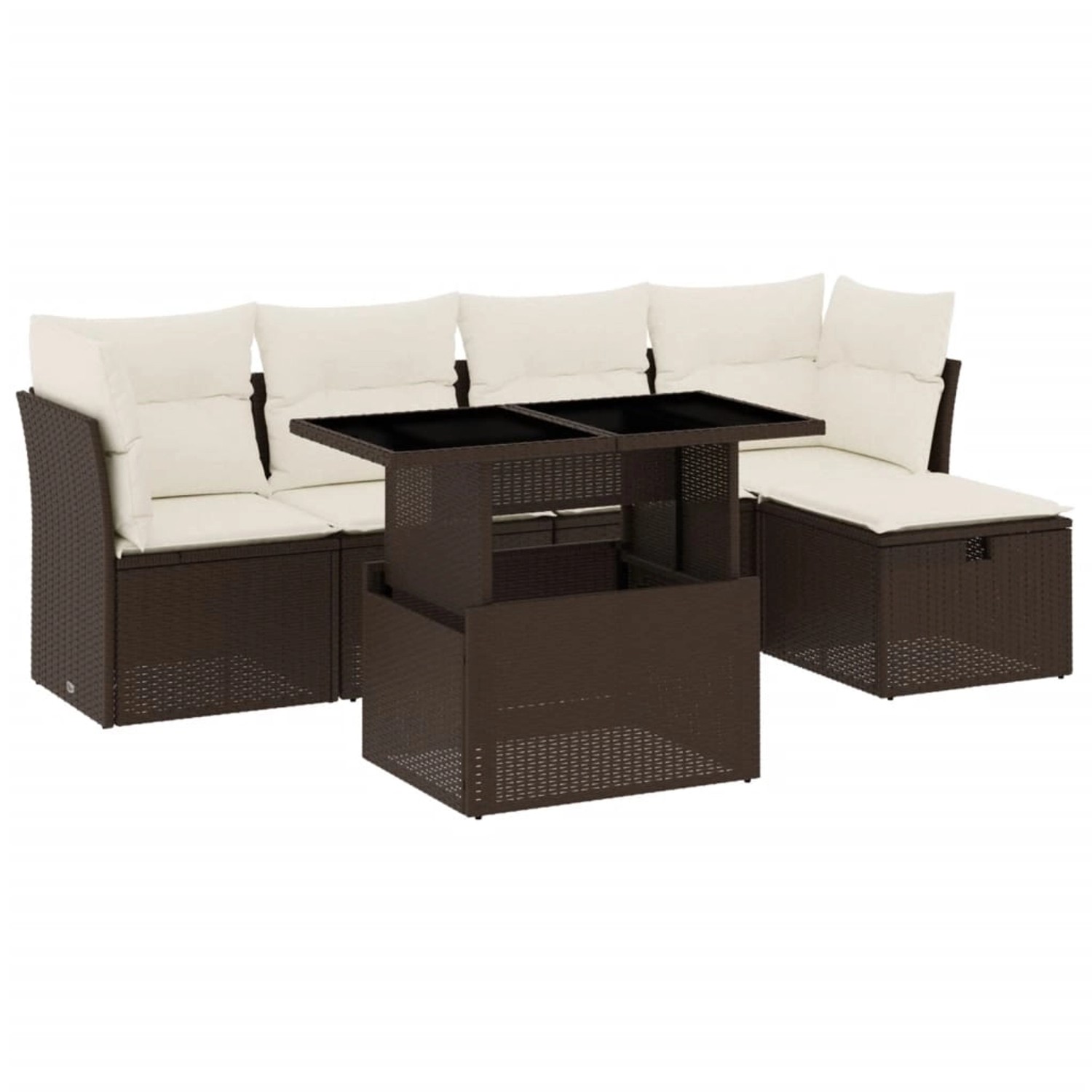 vidaXL 6-tlg Garten-Sofagarnitur mit Kissen Braun Poly Rattan Modell 6 vidaXL 6-tlg Garten-Sofagarnitur mit Kissen Braun Poly Rattan Modell 6 von VIDAXL