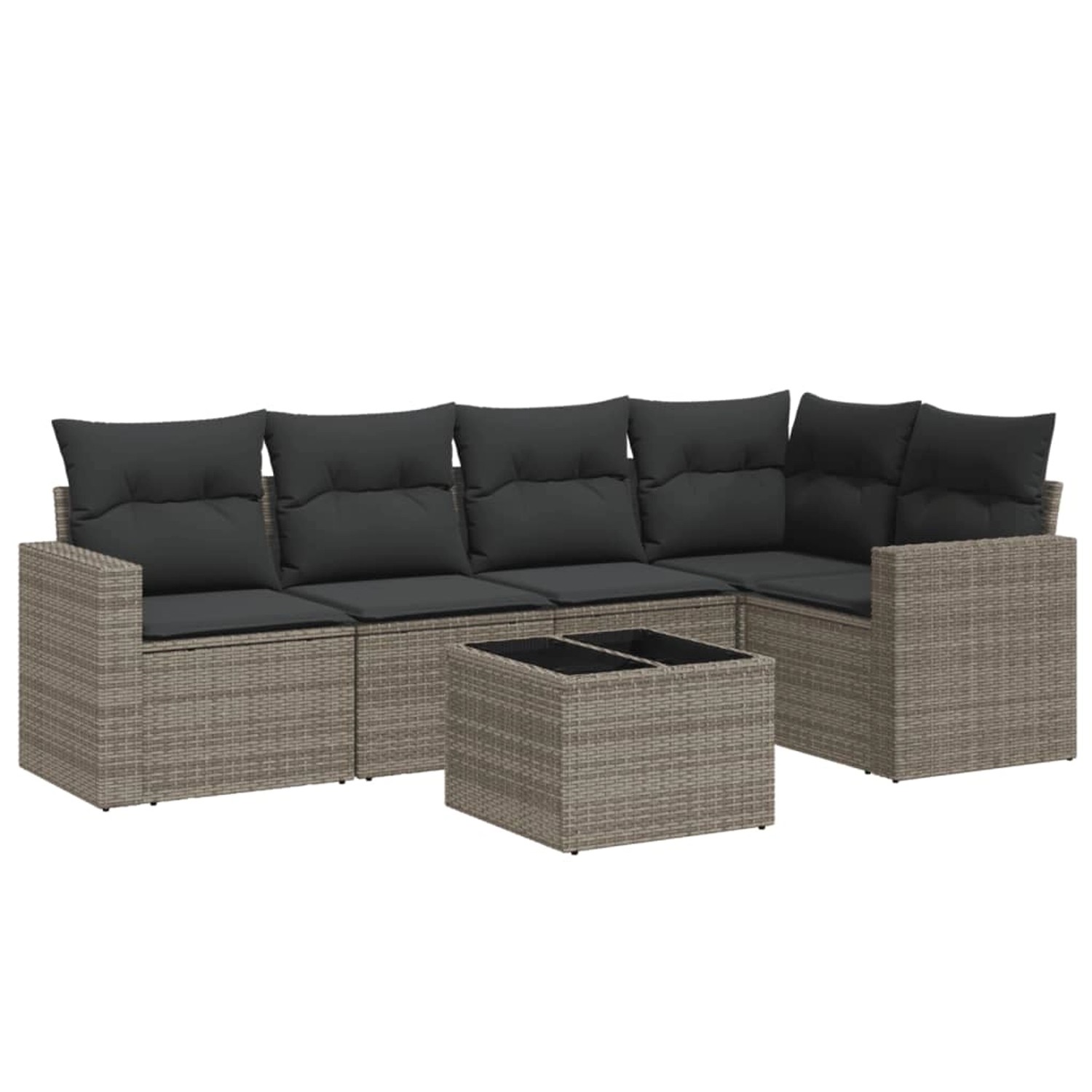 vidaXL 6-tlg Garten-Sofagarnitur mit Kissen Grau Poly Rattan Modell 1 vidaXL 6-tlg Garten-Sofagarnitur mit Kissen Grau Poly Rattan Modell 1 von VIDAXL