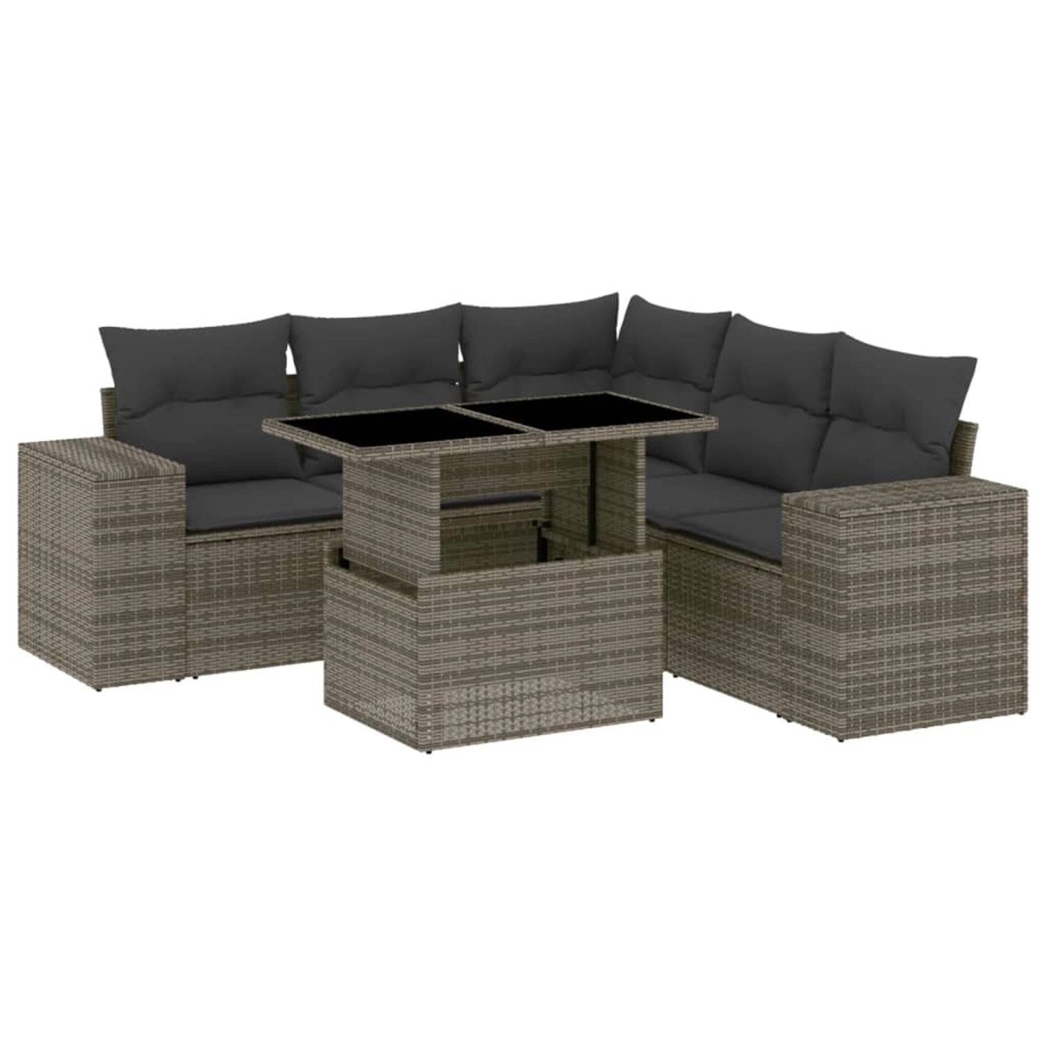 vidaXL 6-tlg Garten-Sofagarnitur mit Kissen Grau Poly Rattan Modell 175 vidaXL 6-tlg Garten-Sofagarnitur mit Kissen Grau Poly Rattan Modell 175 von VIDAXL