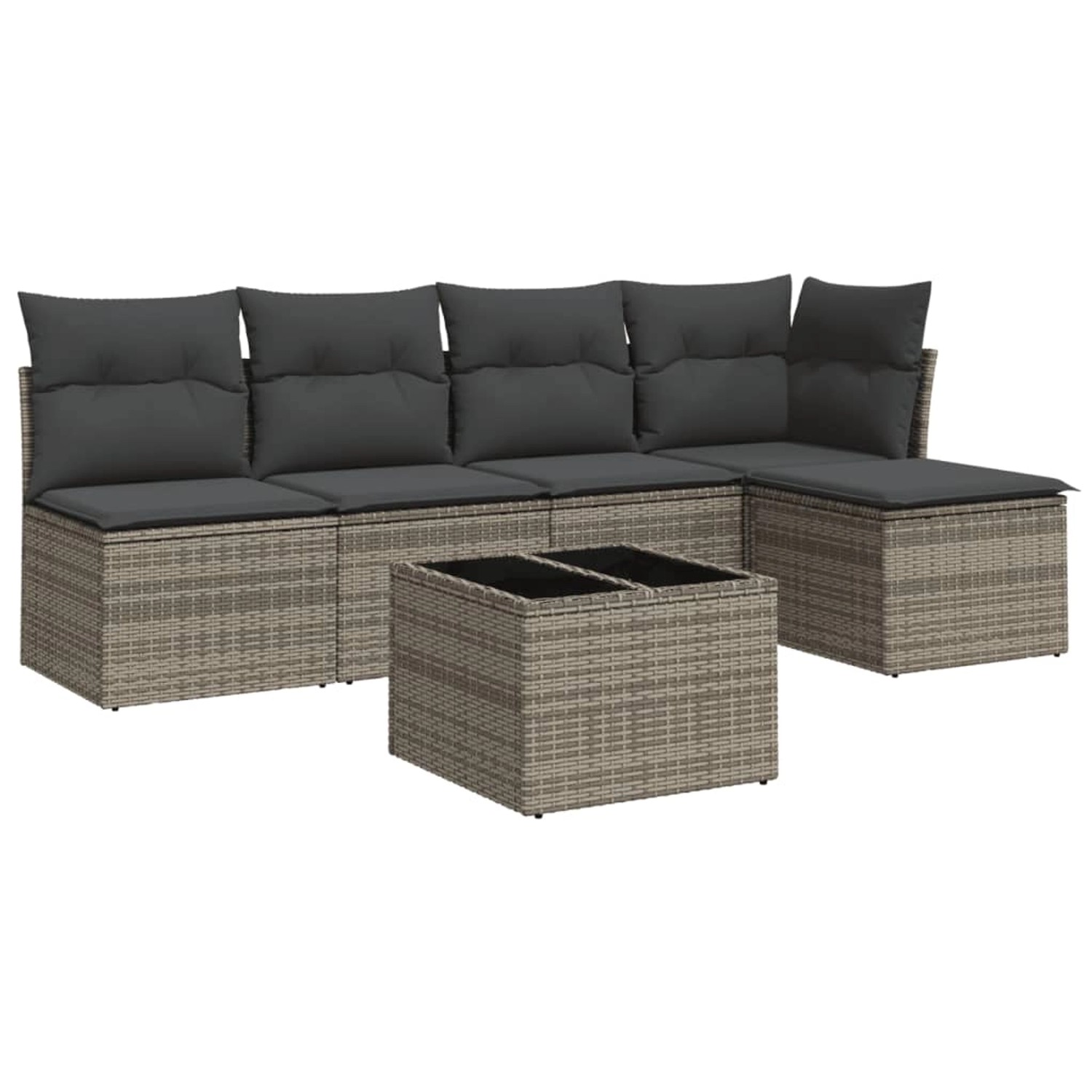 vidaXL 6-tlg Garten-Sofagarnitur mit Kissen Grau Poly Rattan Modell 50 vidaXL 6-tlg Garten-Sofagarnitur mit Kissen Grau Poly Rattan Modell 50 von VIDAXL