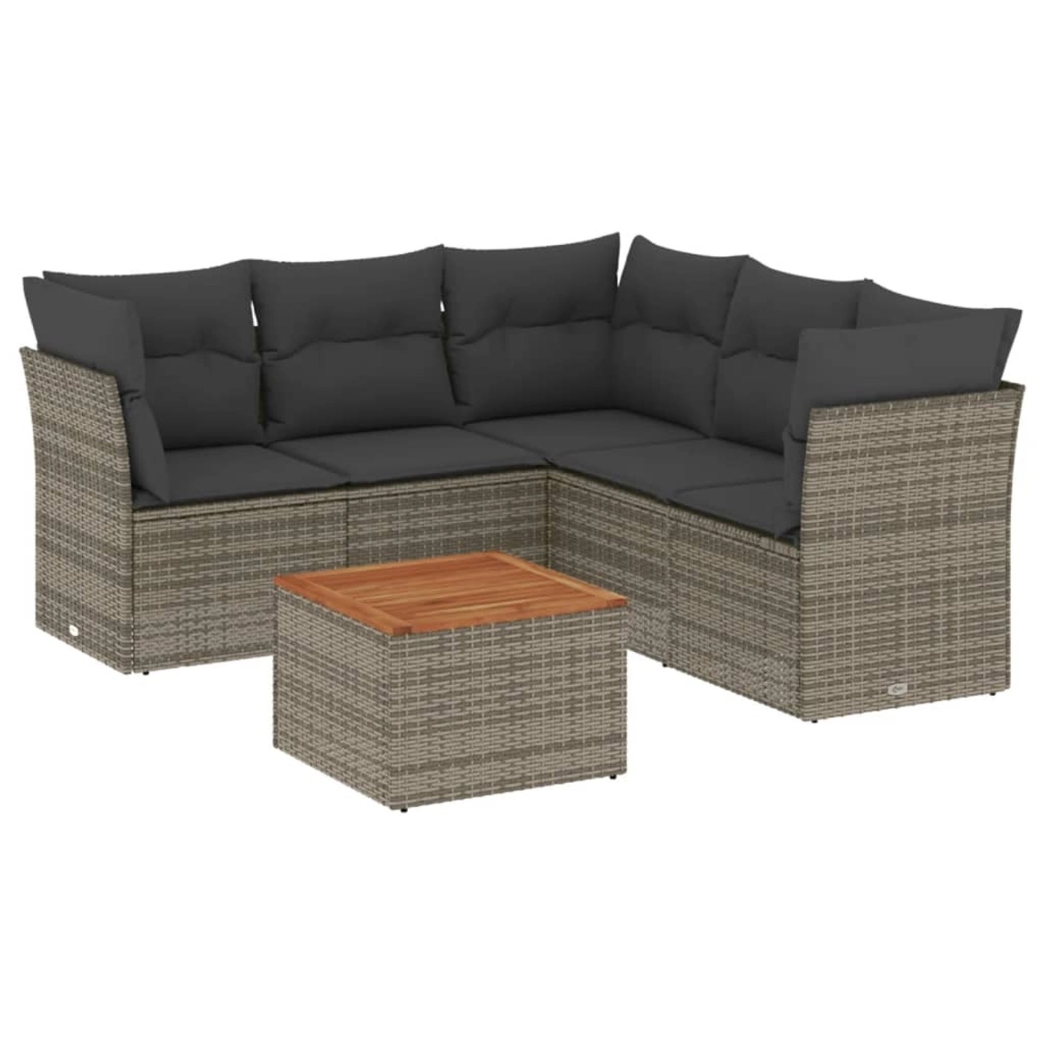 vidaXL 6-tlg Garten-Sofagarnitur mit Kissen Grau Poly Rattan Modell 80 vidaXL 6-tlg Garten-Sofagarnitur mit Kissen Grau Poly Rattan Modell 80 von VIDAXL