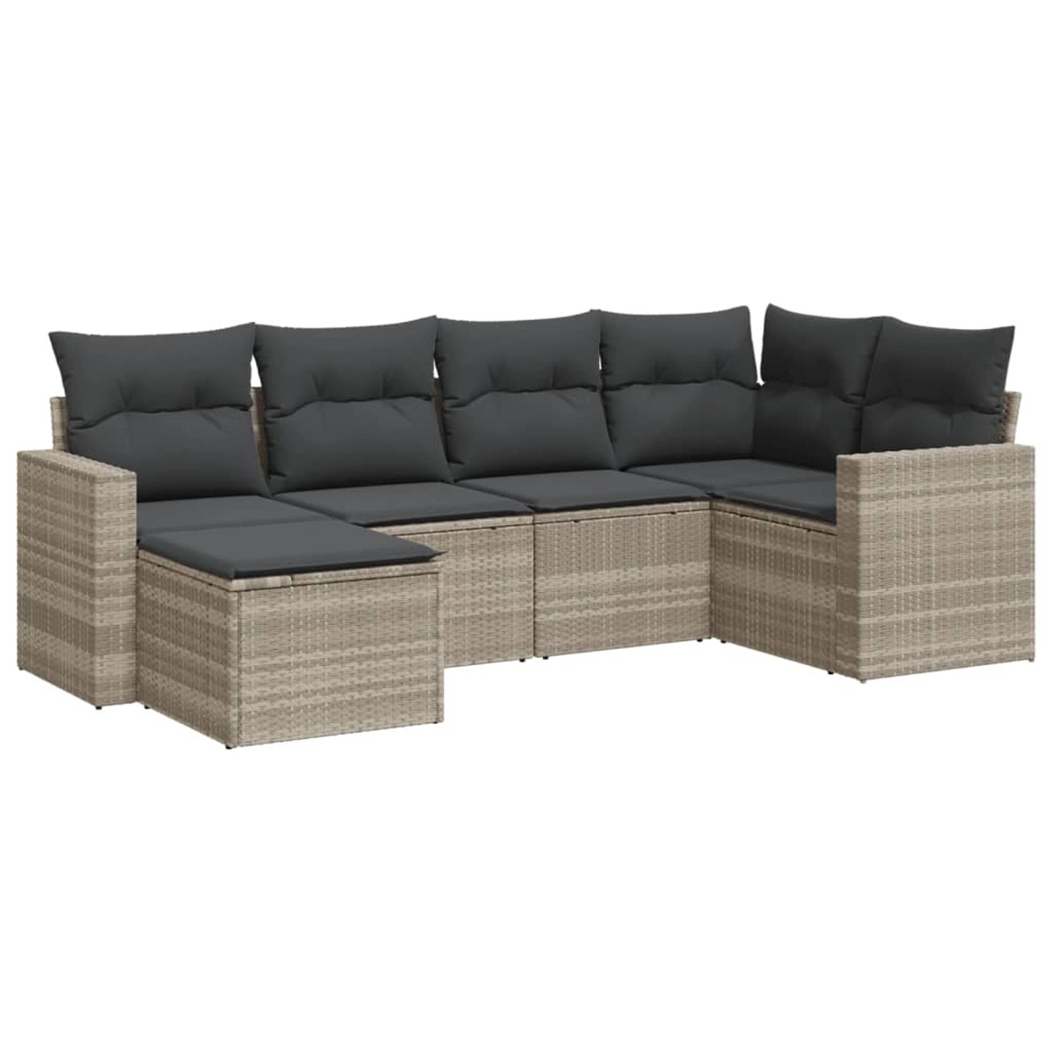 vidaXL 6-tlg Garten-Sofagarnitur mit Kissen Hellgrau Poly Rattan Modell 18 vidaXL 6-tlg Garten-Sofagarnitur mit Kissen Hellgrau Poly Rattan Modell 18 von VIDAXL