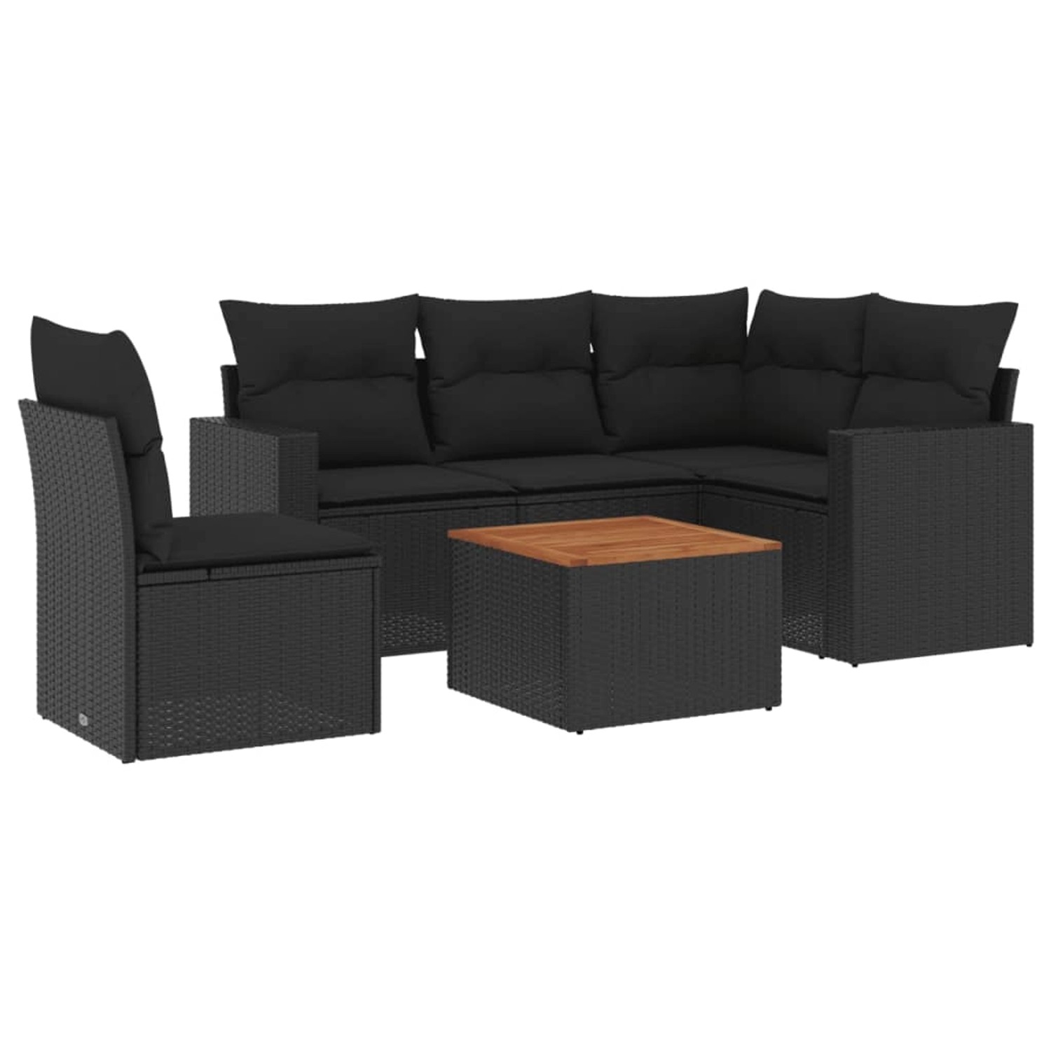 vidaXL 6-tlg Garten-Sofagarnitur mit Kissen Schwarz Poly Rattan Modell 110 vidaXL 6-tlg Garten-Sofagarnitur mit Kissen Schwarz Poly Rattan Modell 110 von VIDAXL