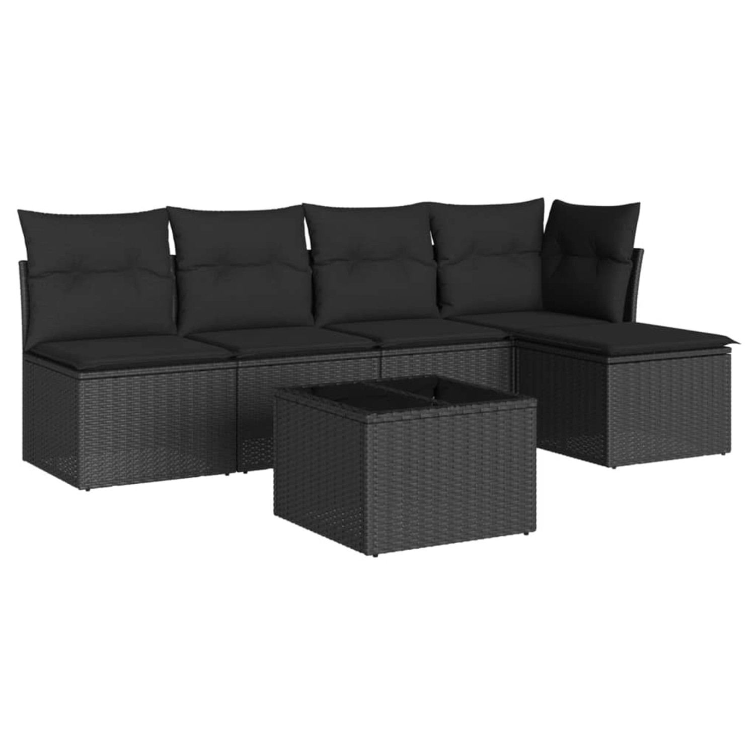 vidaXL 6-tlg Garten-Sofagarnitur mit Kissen Schwarz Poly Rattan Modell 14 vidaXL 6-tlg Garten-Sofagarnitur mit Kissen Schwarz Poly Rattan Modell 14 von VIDAXL