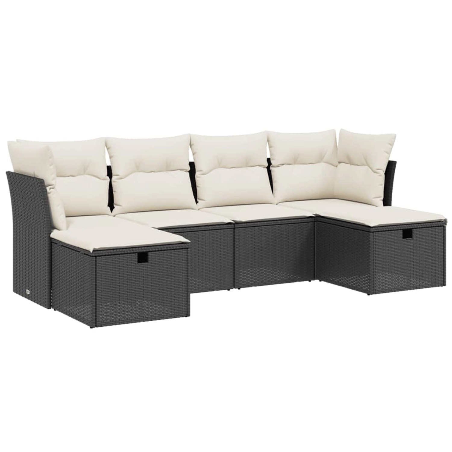 vidaXL 6-tlg Garten-Sofagarnitur mit Kissen Schwarz Poly Rattan Modell 185 vidaXL 6-tlg Garten-Sofagarnitur mit Kissen Schwarz Poly Rattan Modell 185 von VIDAXL