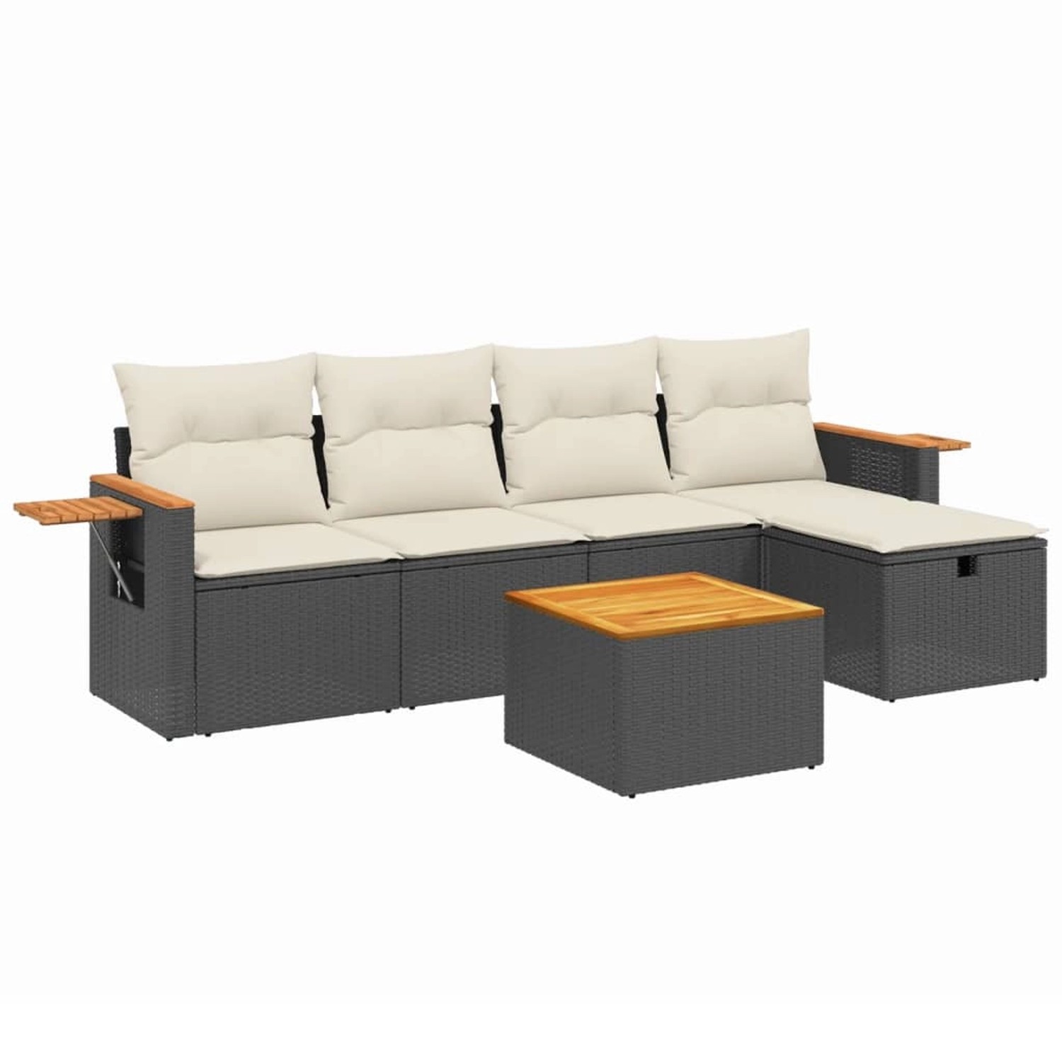 vidaXL 6-tlg Garten-Sofagarnitur mit Kissen Schwarz Poly Rattan Modell 198 vidaXL 6-tlg Garten-Sofagarnitur mit Kissen Schwarz Poly Rattan Modell 198 von VIDAXL