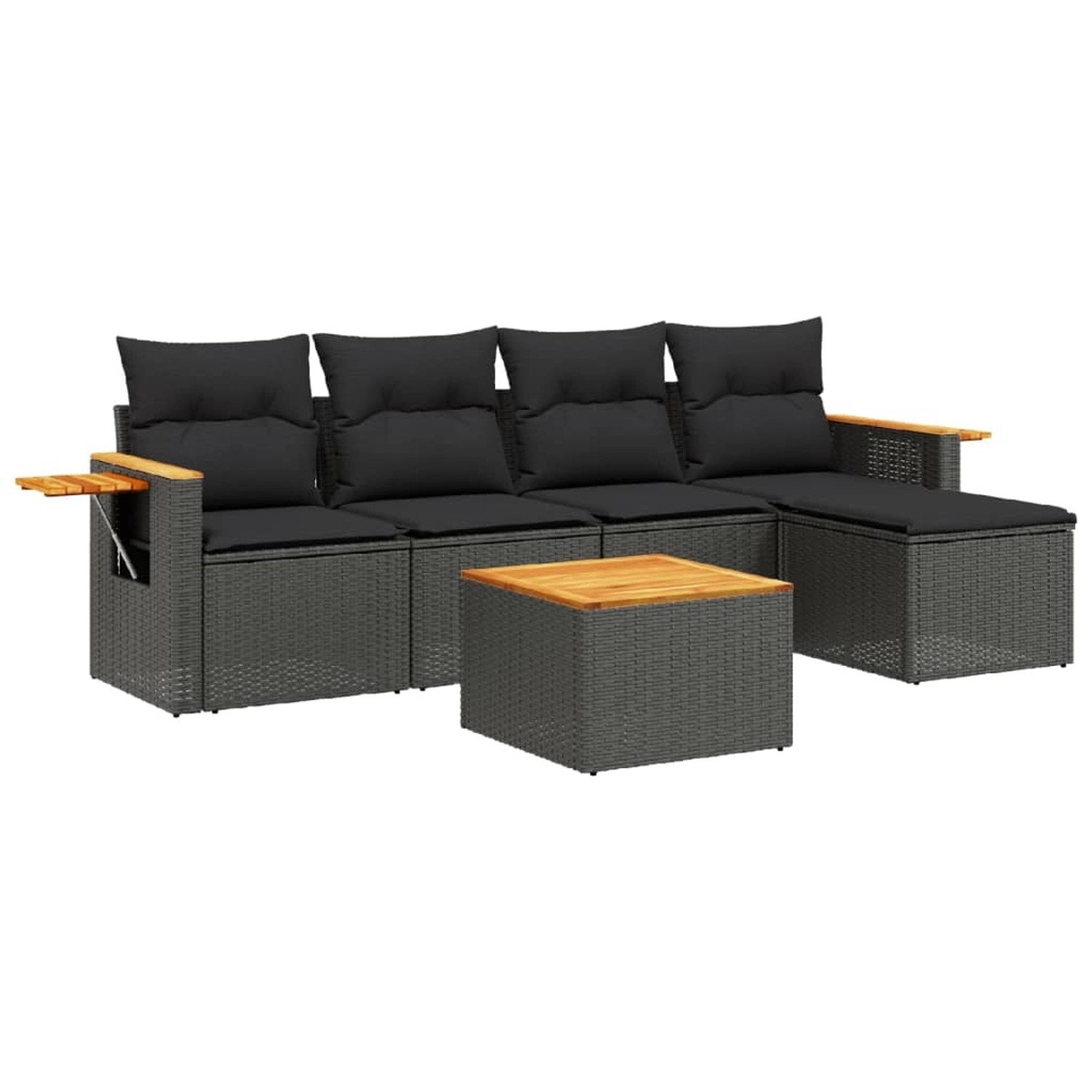 vidaXL 6-tlg Garten-Sofagarnitur mit Kissen Schwarz Poly Rattan Modell 211 vidaXL 6-tlg Garten-Sofagarnitur mit Kissen Schwarz Poly Rattan Modell 211 von VIDAXL