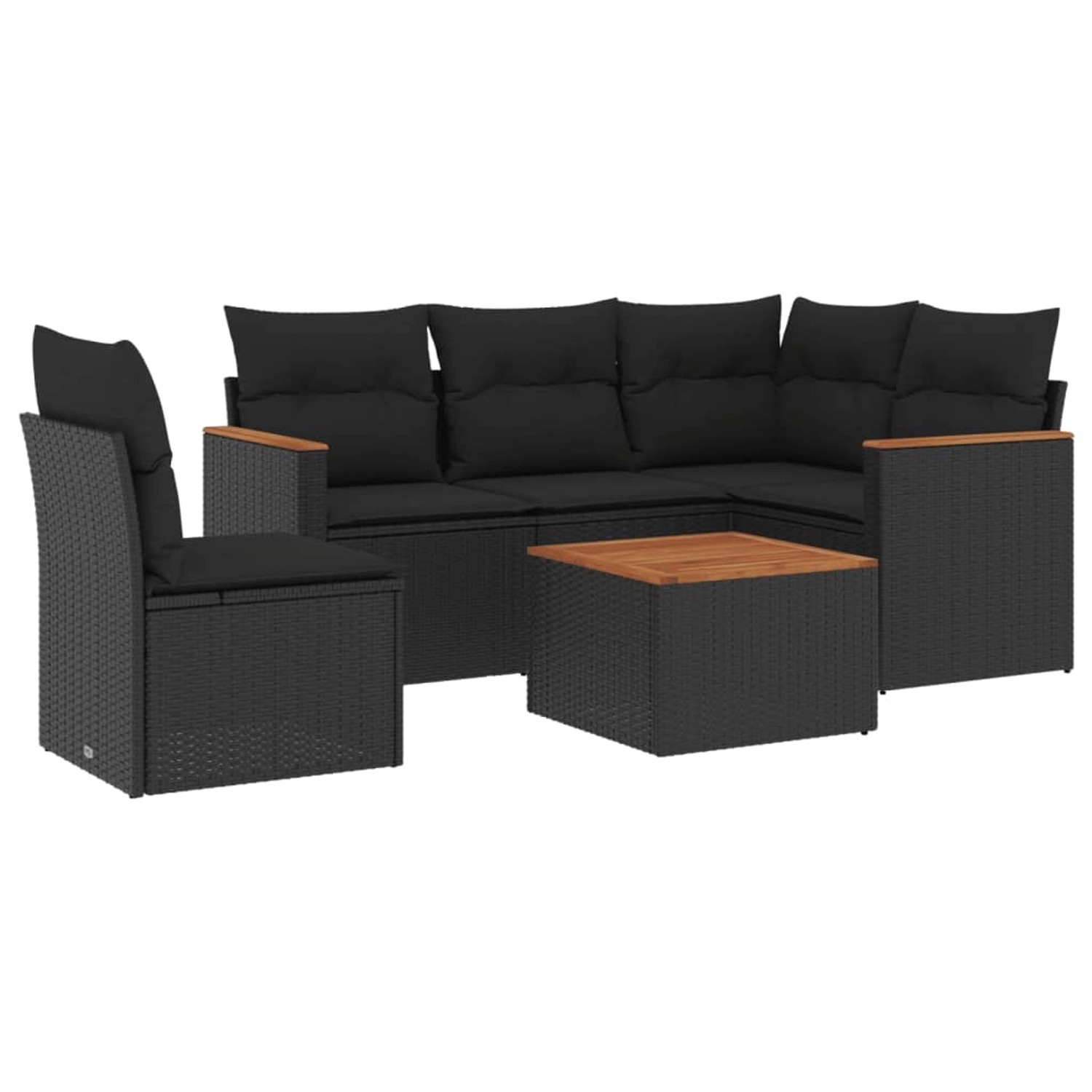 vidaXL 6-tlg Garten-Sofagarnitur mit Kissen Schwarz Poly Rattan Modell 215 vidaXL 6-tlg Garten-Sofagarnitur mit Kissen Schwarz Poly Rattan Modell 215 von VIDAXL