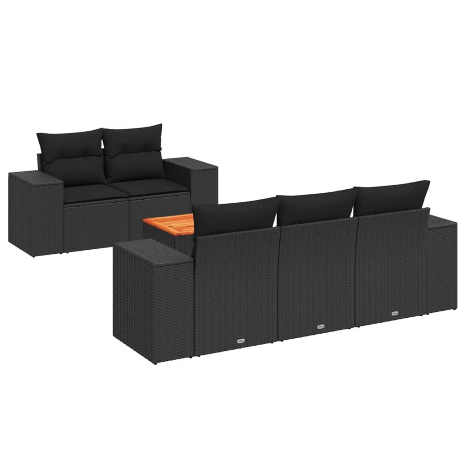 vidaXL 6-tlg Garten-Sofagarnitur mit Kissen Schwarz Poly Rattan Modell 46 vidaXL 6-tlg Garten-Sofagarnitur mit Kissen Schwarz Poly Rattan Modell 46 von VIDAXL