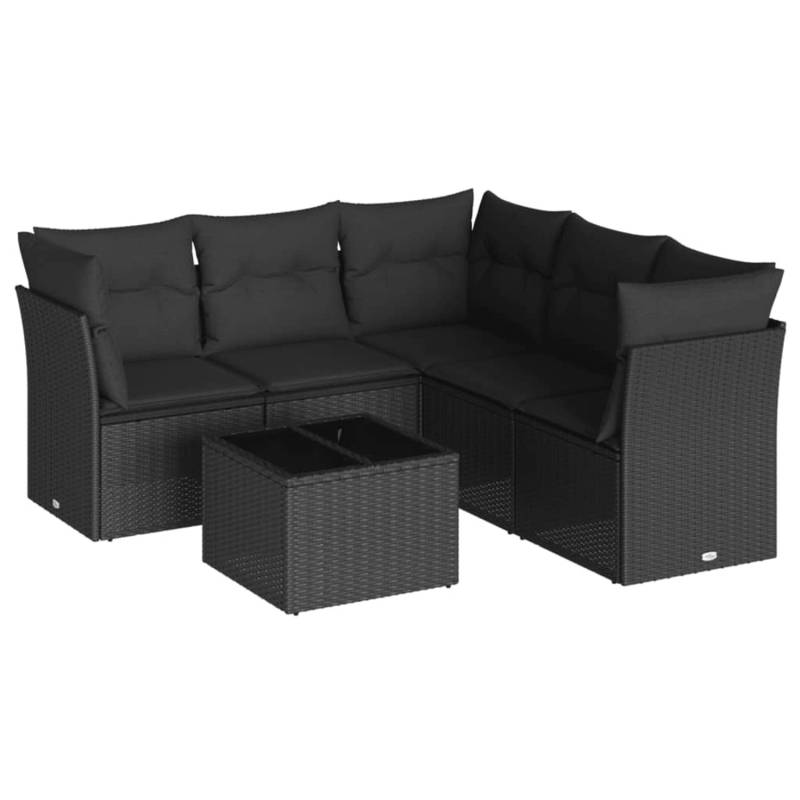vidaXL 6-tlg Garten-Sofagarnitur mit Kissen Schwarz Poly Rattan Modell 50 vidaXL 6-tlg Garten-Sofagarnitur mit Kissen Schwarz Poly Rattan Modell 50 von VIDAXL