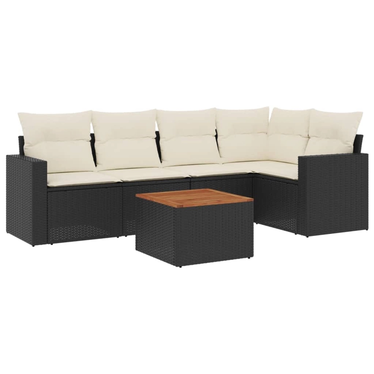 vidaXL 6-tlg Garten-Sofagarnitur mit Kissen Schwarz Poly Rattan Modell 74 vidaXL 6-tlg Garten-Sofagarnitur mit Kissen Schwarz Poly Rattan Modell 74 von VIDAXL