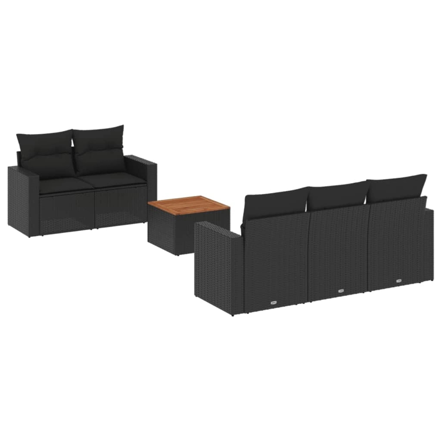 vidaXL 6-tlg Garten-Sofagarnitur mit Kissen Schwarz Poly Rattan Modell 95 vidaXL 6-tlg Garten-Sofagarnitur mit Kissen Schwarz Poly Rattan Modell 95 von VIDAXL