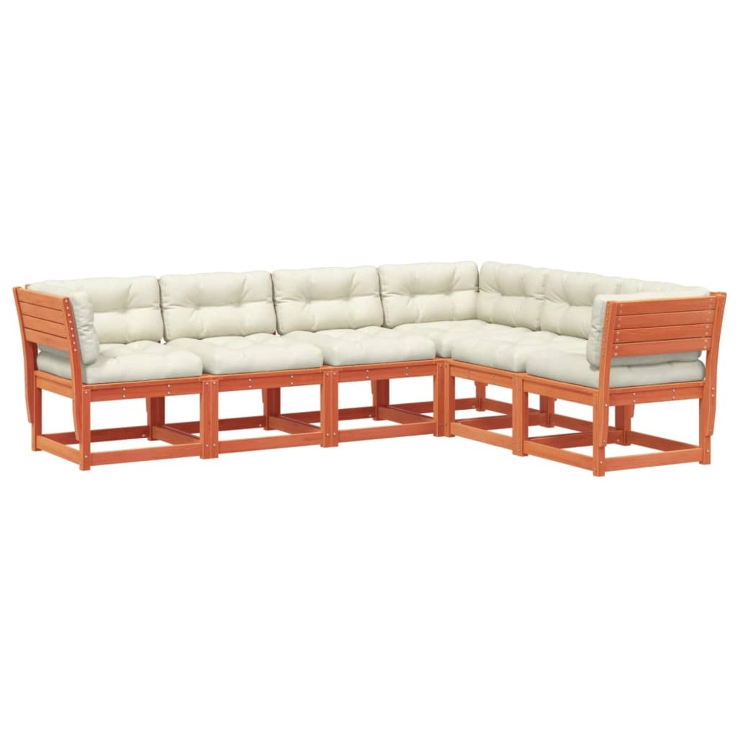 vidaXL 6-tlg Garten-Sofagarnitur mit Kissen Wachsbraun Kiefernholz Modell 3 vidaXL 6-tlg Garten-Sofagarnitur mit Kissen Wachsbraun Kiefernholz Modell 3 von VIDAXL
