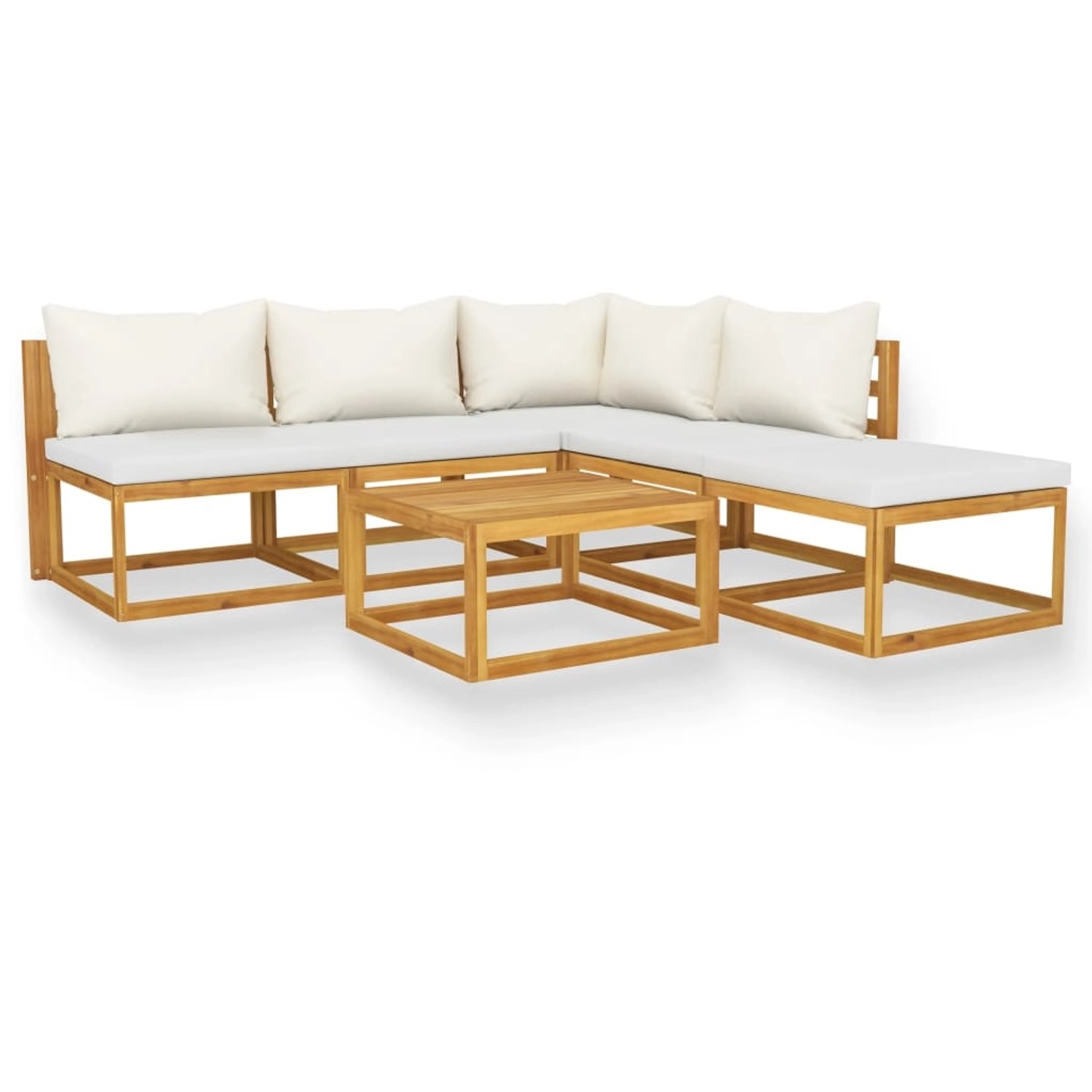 vidaXL 6-tlg. Garten-Lounge-Set mit Auflagen Creme Massivholz Akazie vidaXL 6-tlg. Garten-Lounge-Set mit Auflagen Creme Massivholz Akazie von VIDAXL