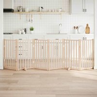 vidaXL 6-tlg. Hundetor mit Tür Faltbar 300 cm Massivholz Tanne von VIDAXL