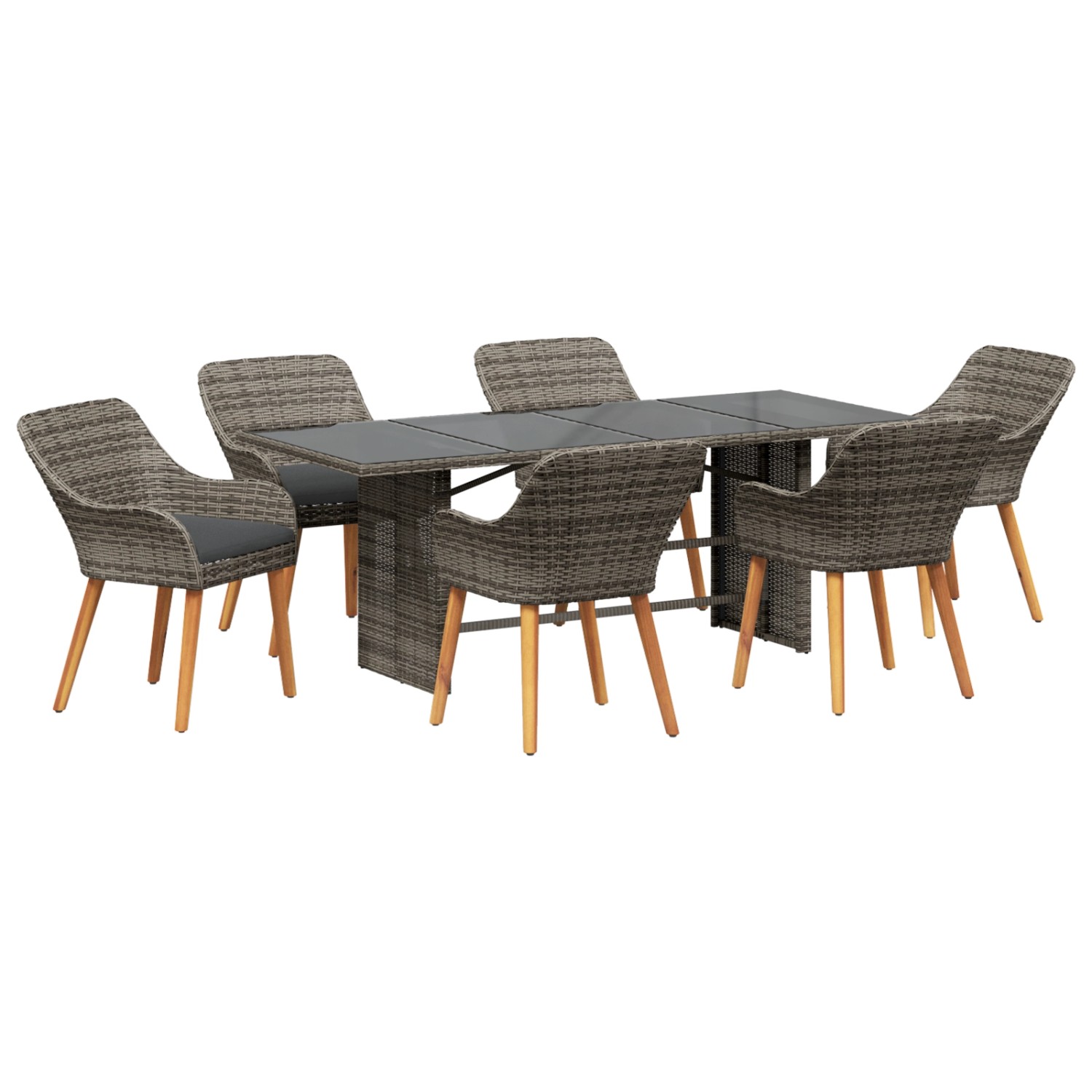 vidaXL 7-Teilige Garten Essgruppe Grau Poly Rattan 3261625 vidaXL 7-Teilige Garten Essgruppe Grau Poly Rattan 3261625 von VIDAXL