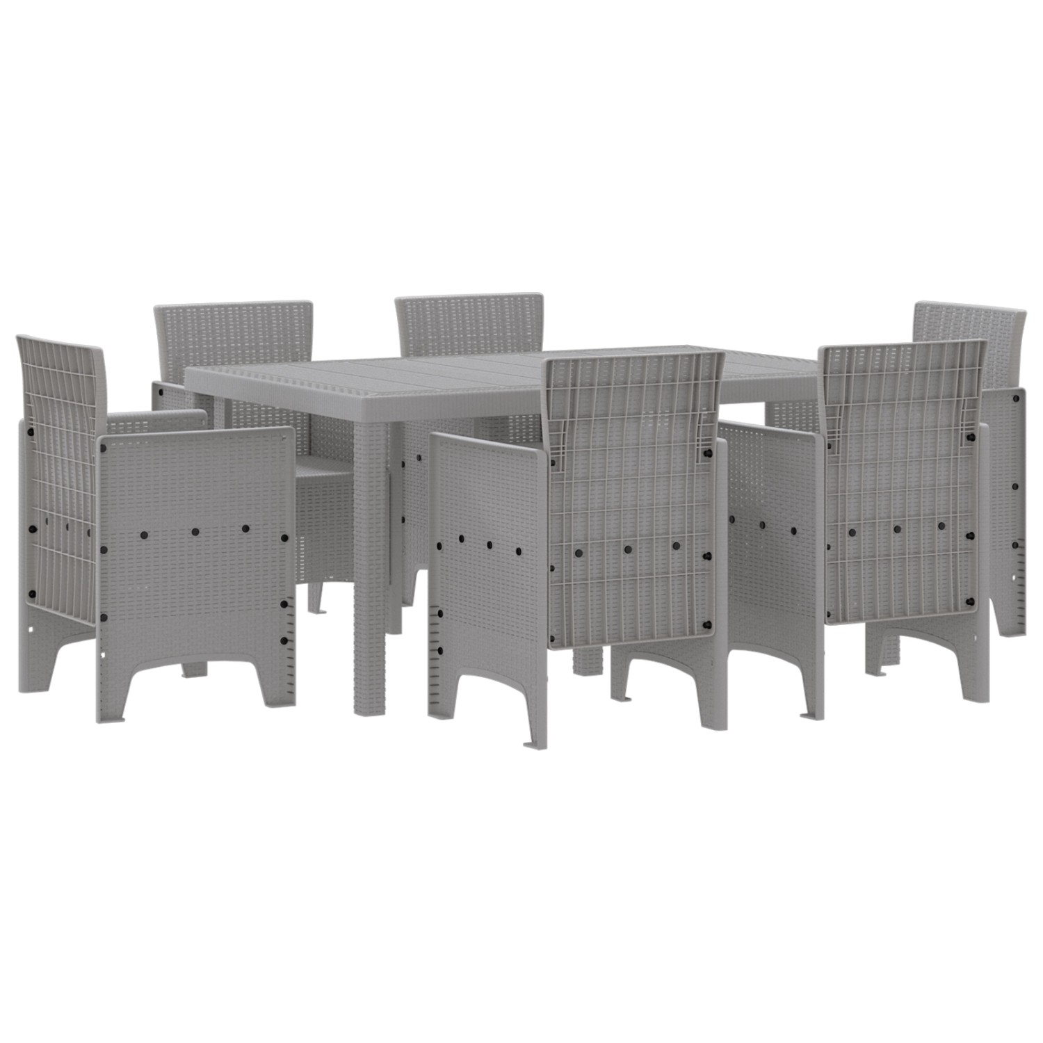 vidaXL 7-Teilige Garten Essgruppe Hellgrau Poly Rattan 3378567 vidaXL 7-Teilige Garten Essgruppe Hellgrau Poly Rattan 3378567 von VIDAXL