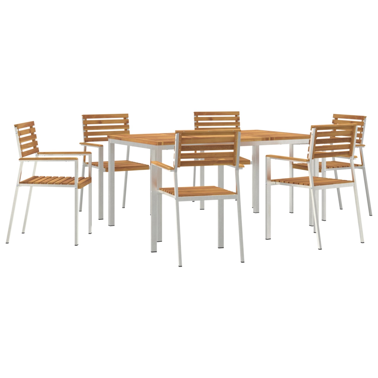 vidaXL 7-Teilige Garten Essgruppe Massivholz Akazie 3334776 von VIDAXL