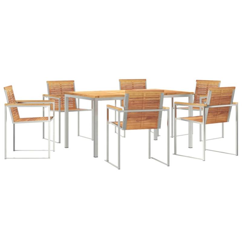 vidaXL 7-Teilige Garten Essgruppe Massivholz Teak 3334824 von VIDAXL