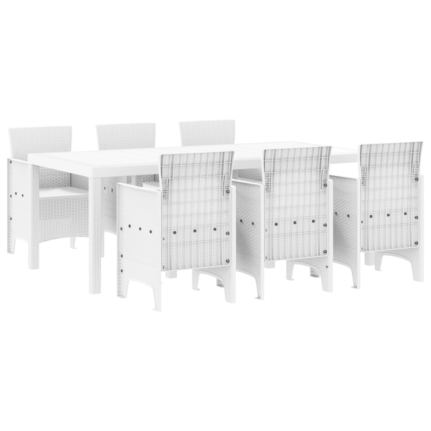 vidaXL 7-Teilige Garten Essgruppe Weiß Poly Rattan 3378722 vidaXL 7-Teilige Garten Essgruppe Weiß Poly Rattan 3378722 von VIDAXL