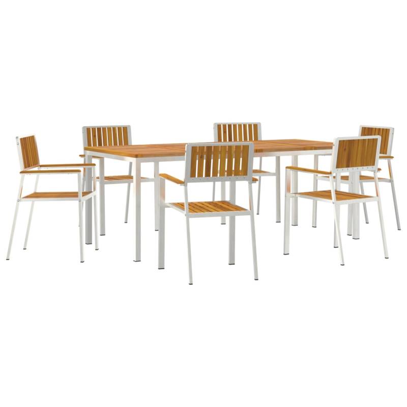 vidaXL 7-Teilige Garten Essgruppe aus Massivem Akazienholz 3334795 von VIDAXL
