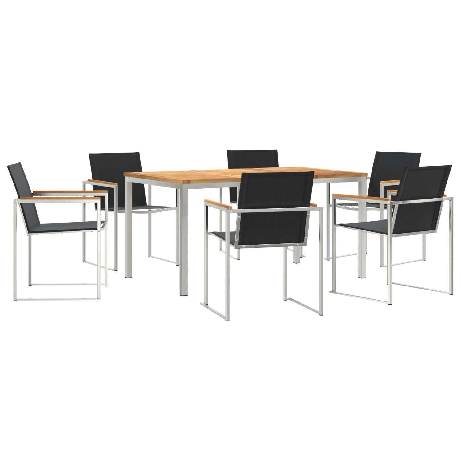 vidaXL 7-Teilige Garten-Essgruppe aus Massivholz Teak 3334832 von VIDAXL