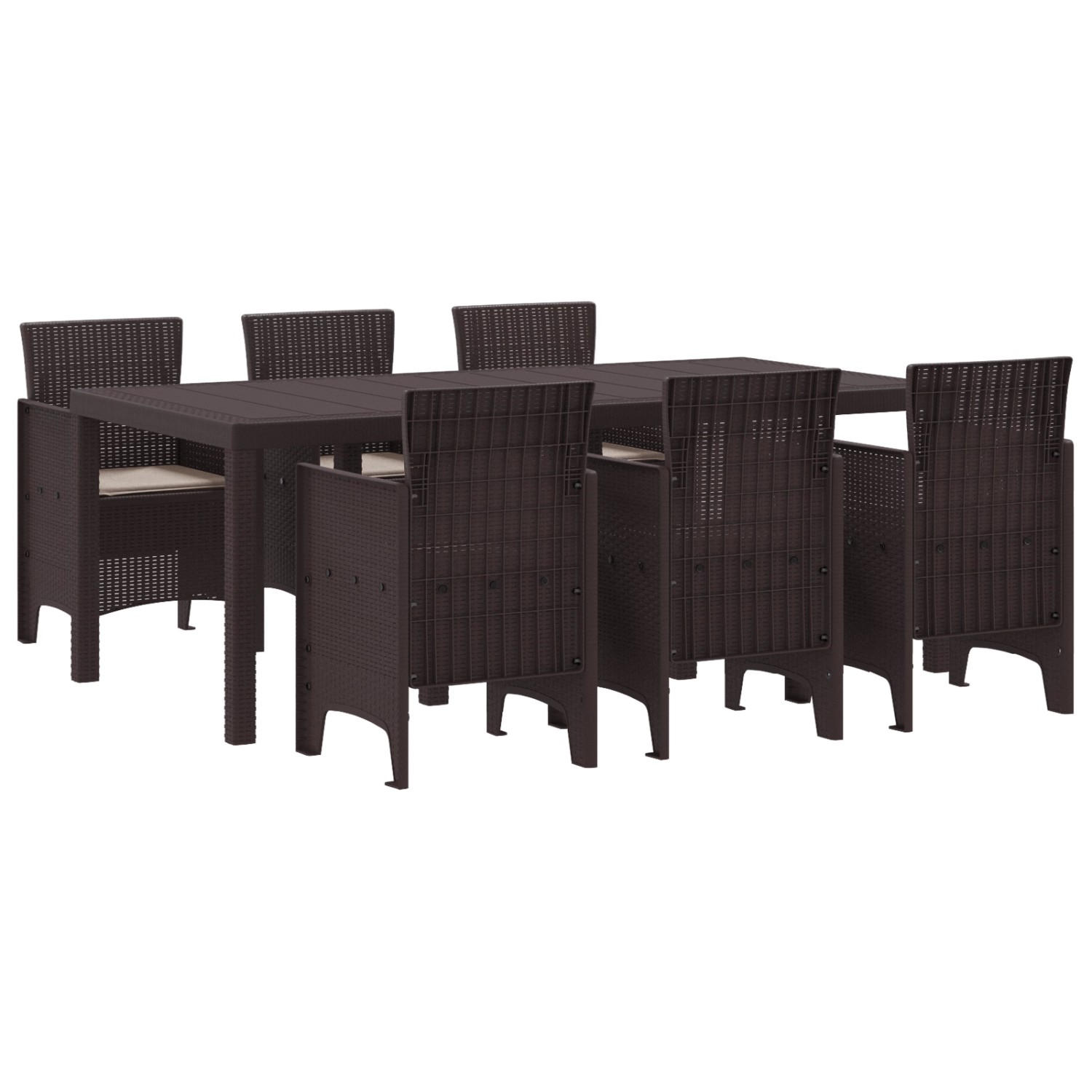 vidaXL 7-Teilige Garten Essgruppe mit Kissen Braun Poly Rattan 3378718 vidaXL 7-Teilige Garten Essgruppe mit Kissen Braun Poly Rattan 3378718 von VIDAXL