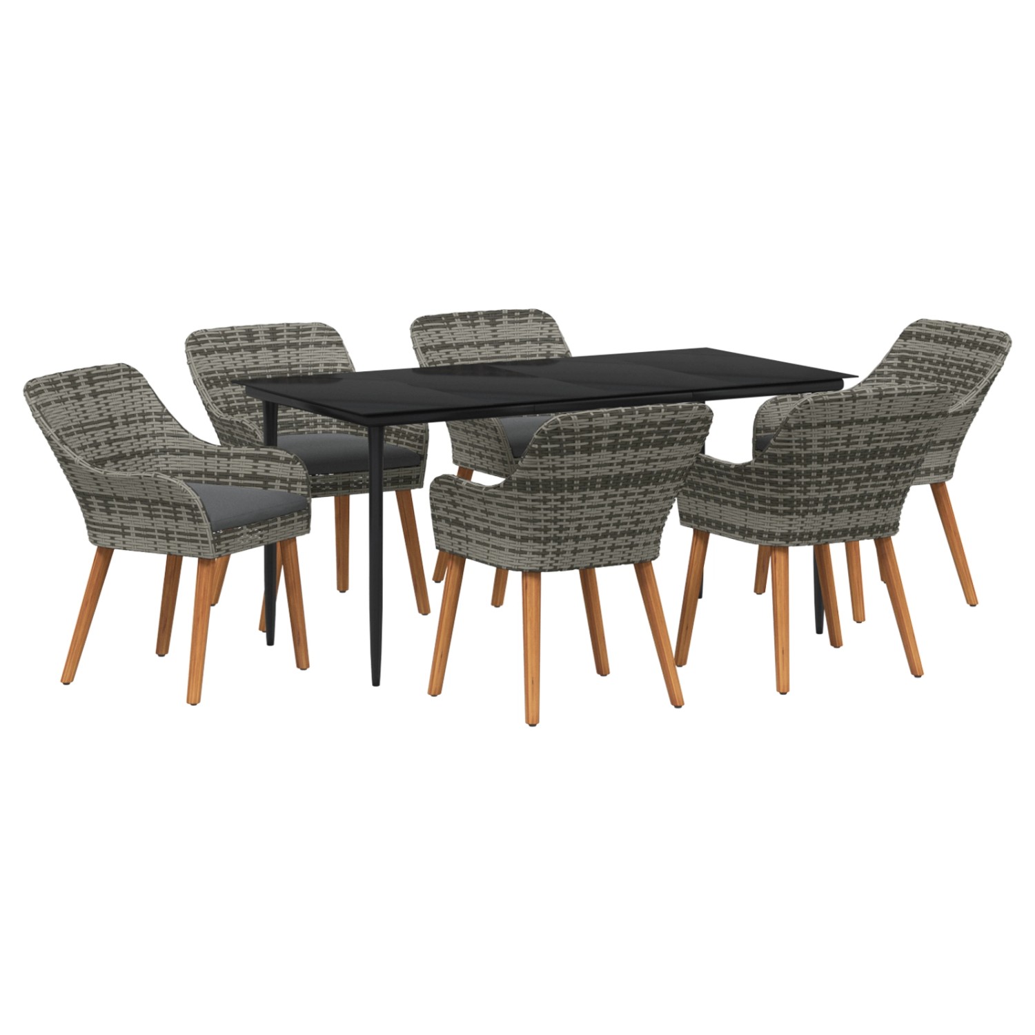 vidaXL 7-Teiliges Garten-Dining-Set Grau Poly Rattan 3261681 vidaXL 7-Teiliges Garten-Dining-Set Grau Poly Rattan 3261681 von VIDAXL