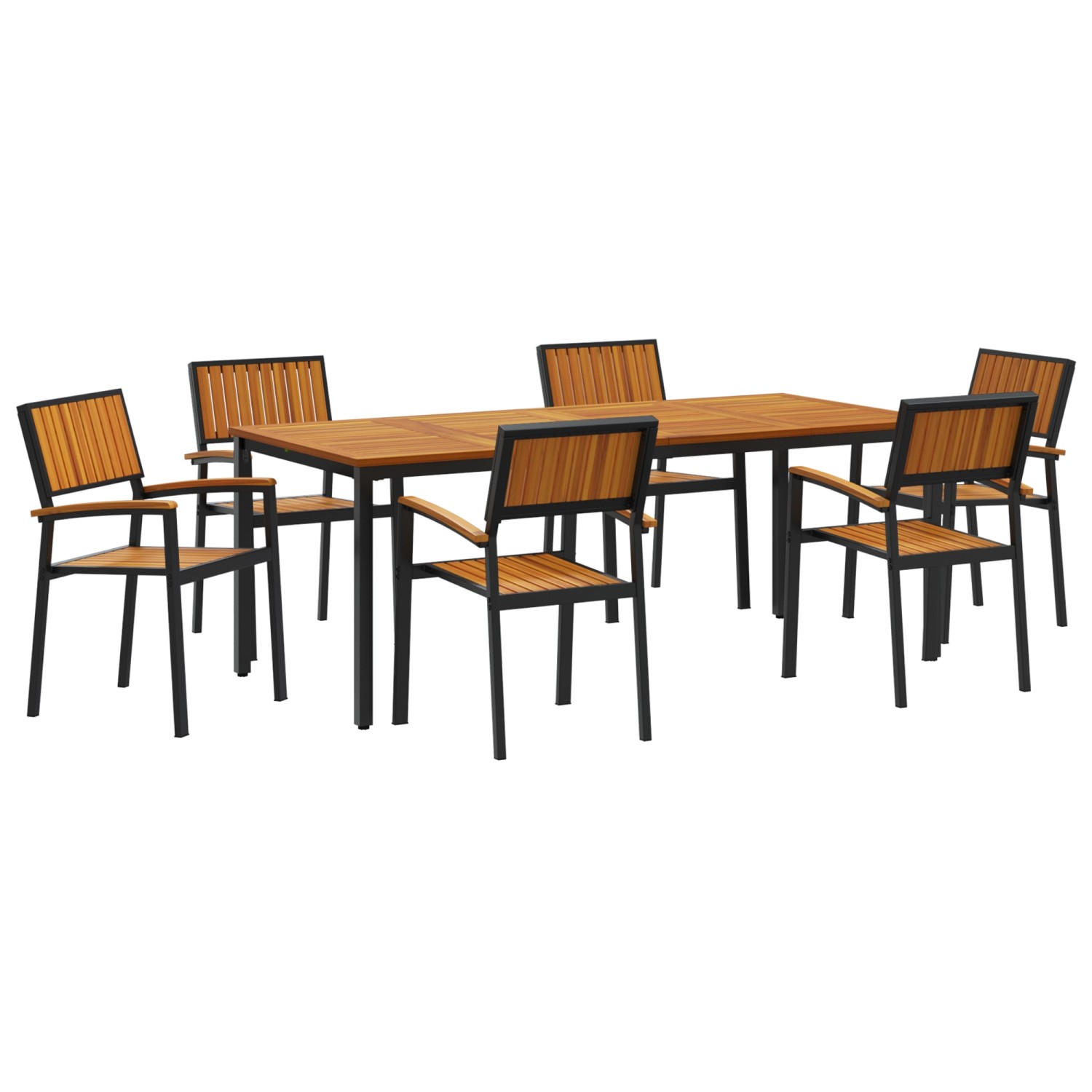 vidaXL 7-Teiliges Garten-Essensemble aus Massivem Akazienholz und Metall 3284419 vidaXL 7-Teiliges Garten-Essensemble aus Massivem Akazienholz und Metall 3284419 von VIDAXL