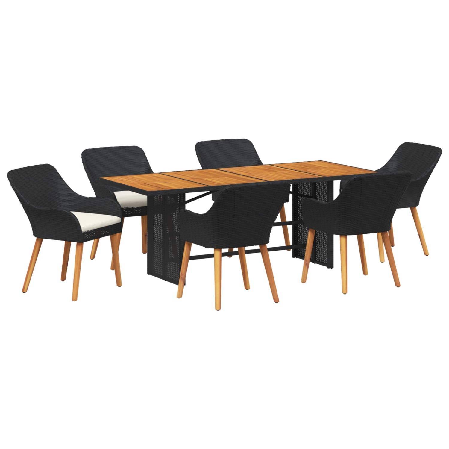 vidaXL 7-Teiliges Garten Essgruppe Schwarz Poly-Rattan 3261623 vidaXL 7-Teiliges Garten Essgruppe Schwarz Poly-Rattan 3261623 von VIDAXL