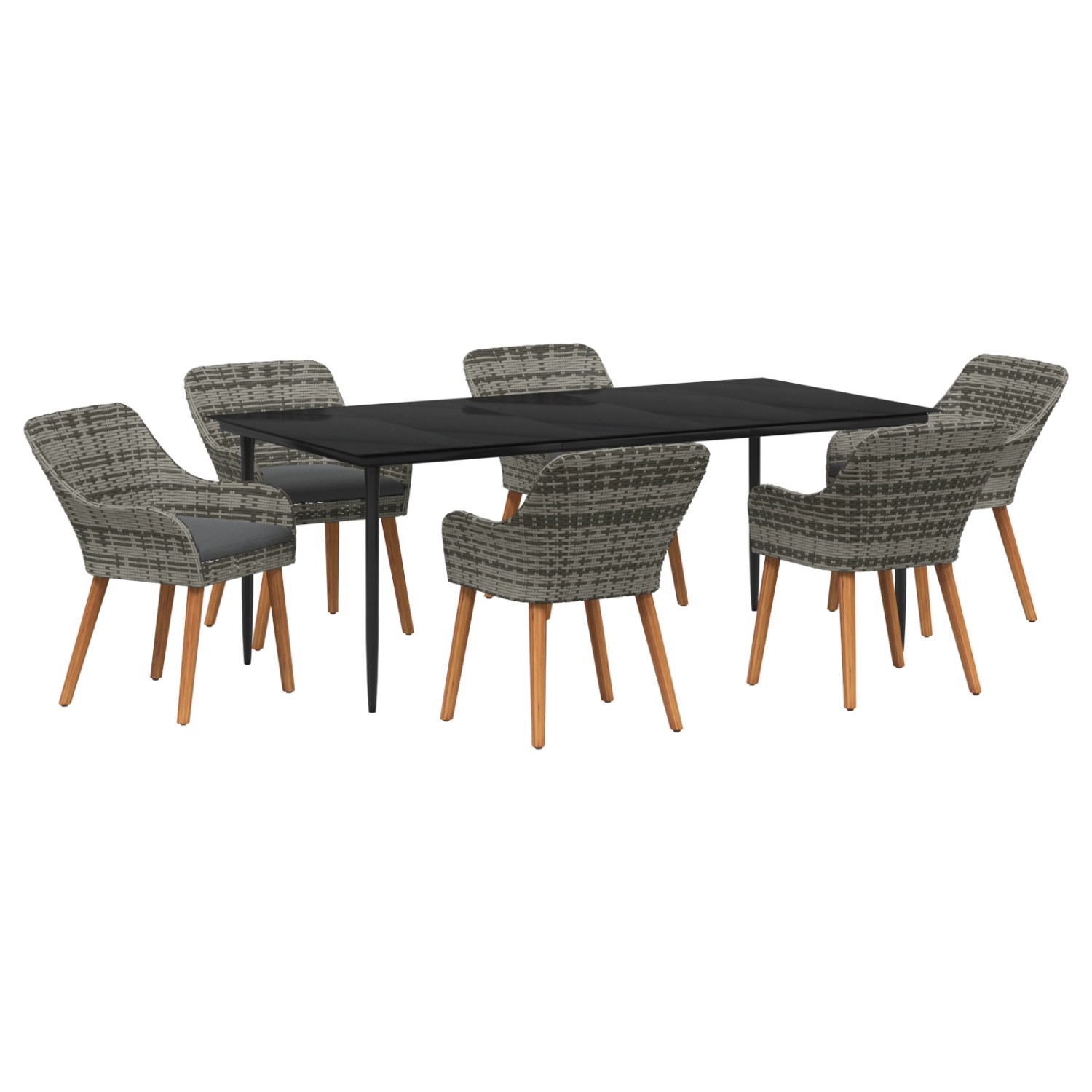 vidaXL 7-Teiliges Garten Essset Grau Poly Rattan 3261682 vidaXL 7-Teiliges Garten Essset Grau Poly Rattan 3261682 von VIDAXL