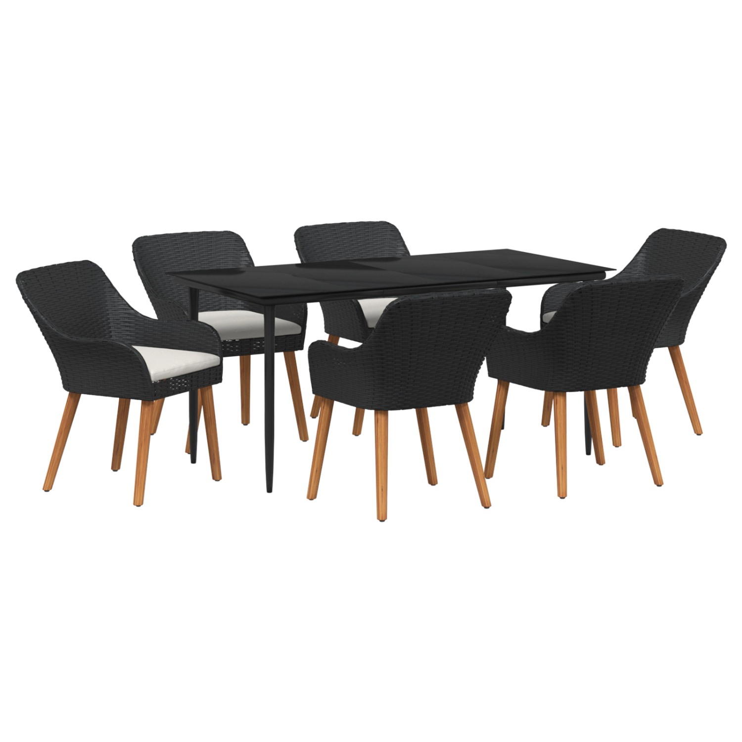 vidaXL 7-Teiliges Garten-Essset Schwarz Poly-Rattan 3261667 vidaXL 7-Teiliges Garten-Essset Schwarz Poly-Rattan 3261667 von VIDAXL