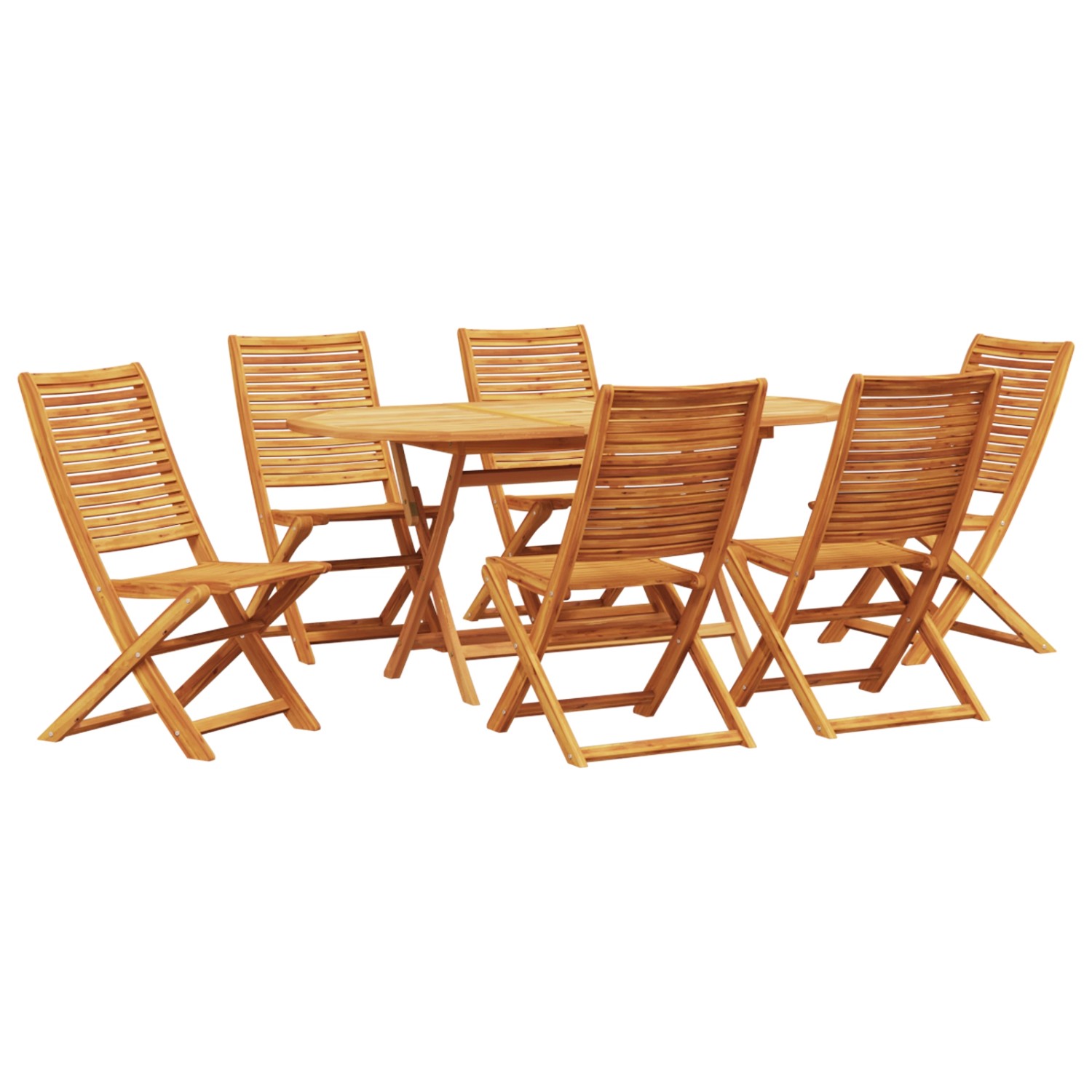 vidaXL 7-Teiliges Garten Essset aus Massivem Akazienholz 3375758 von VIDAXL