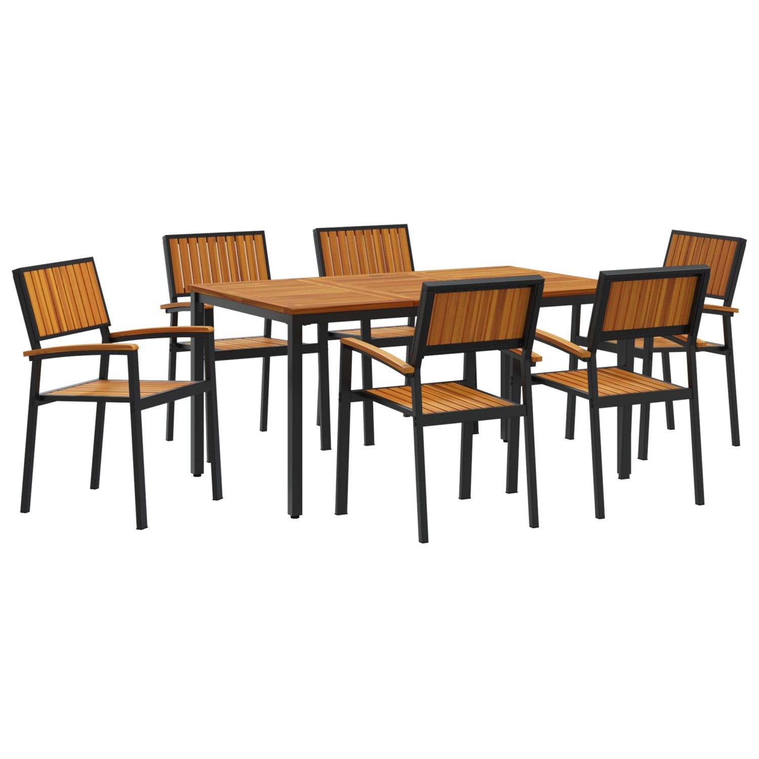 vidaXL 7-Teiliges Garten-Essset aus Massivem Akazienholz und Metall 3284416 vidaXL 7-Teiliges Garten-Essset aus Massivem Akazienholz und Metall 3284416 von VIDAXL