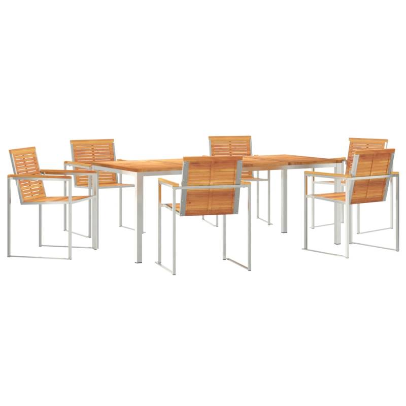 vidaXL 7-Teiliges Garten-Essset aus Massivem Holz Akazie 3334811 von VIDAXL