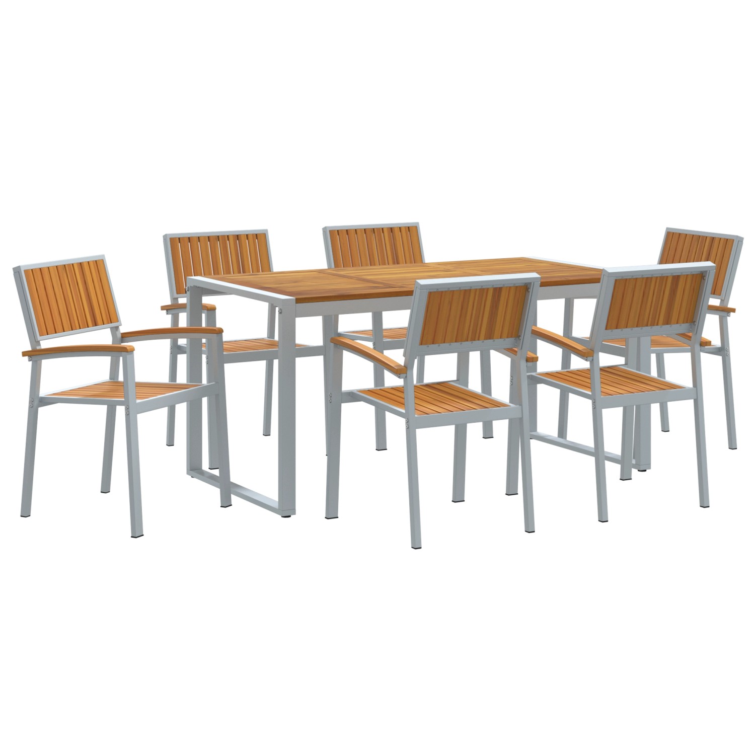 vidaXL 7-Teiliges Garten-Essset aus Massiver Akazie und Metall 3284370 vidaXL 7-Teiliges Garten-Essset aus Massiver Akazie und Metall 3284370 von VIDAXL
